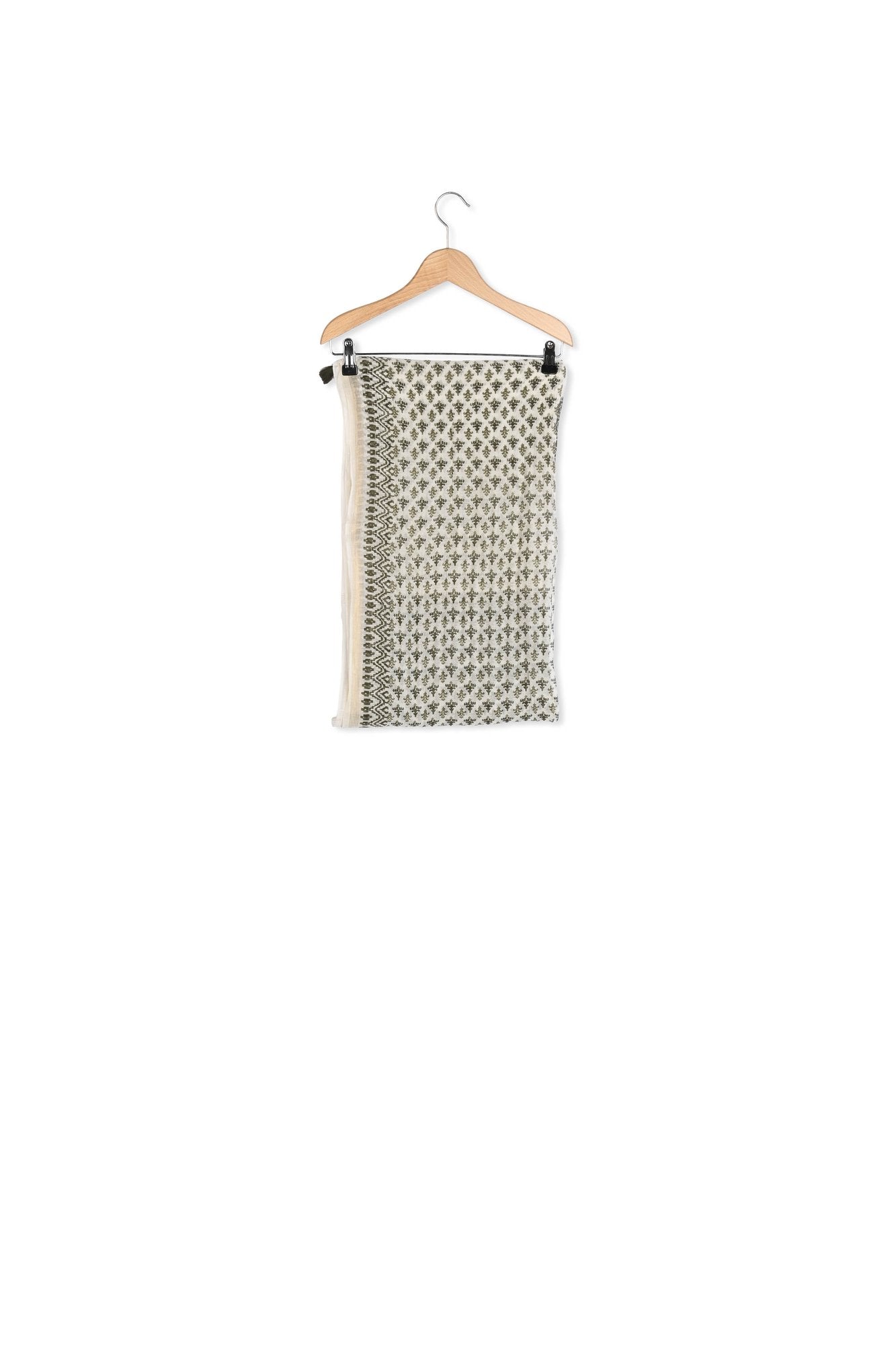 Foulard à pompons en coton et soie - OLWEN Faume - seconde main