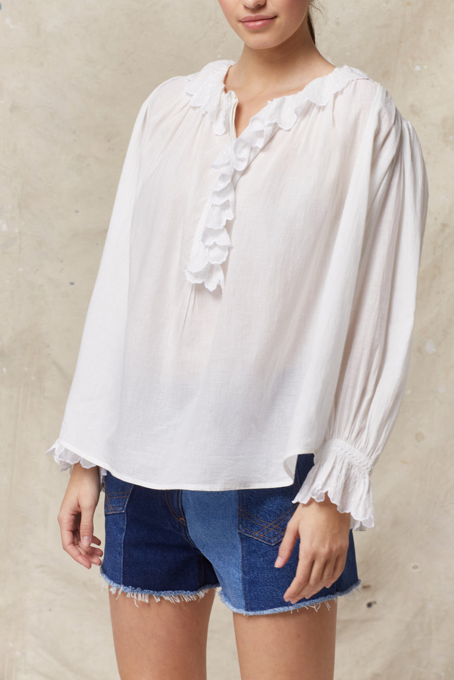 Blouse à détails festonnés - CELESTINE Faume - seconde main