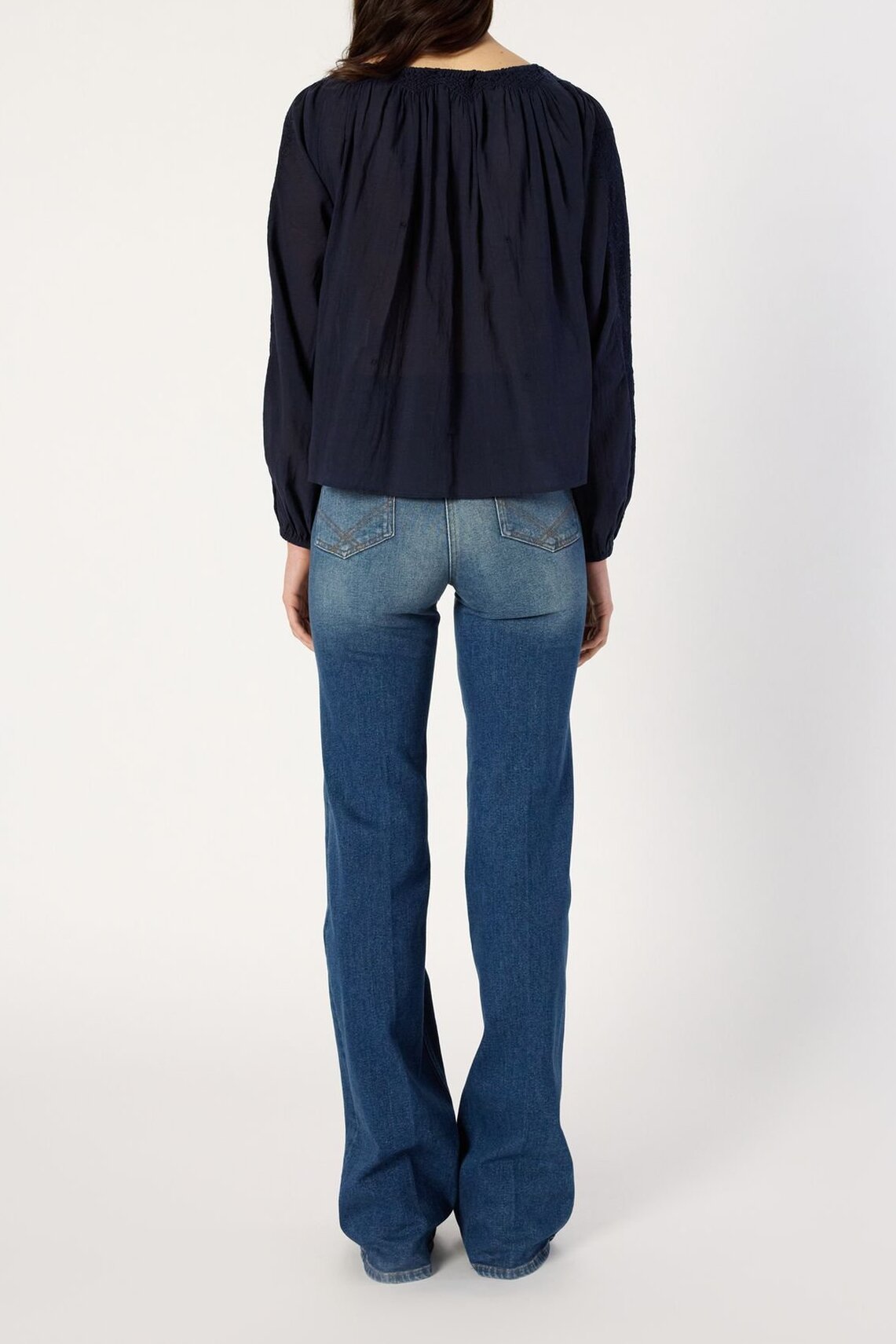 Blouse brodée à large encolure - AGLAE Faume - seconde main
