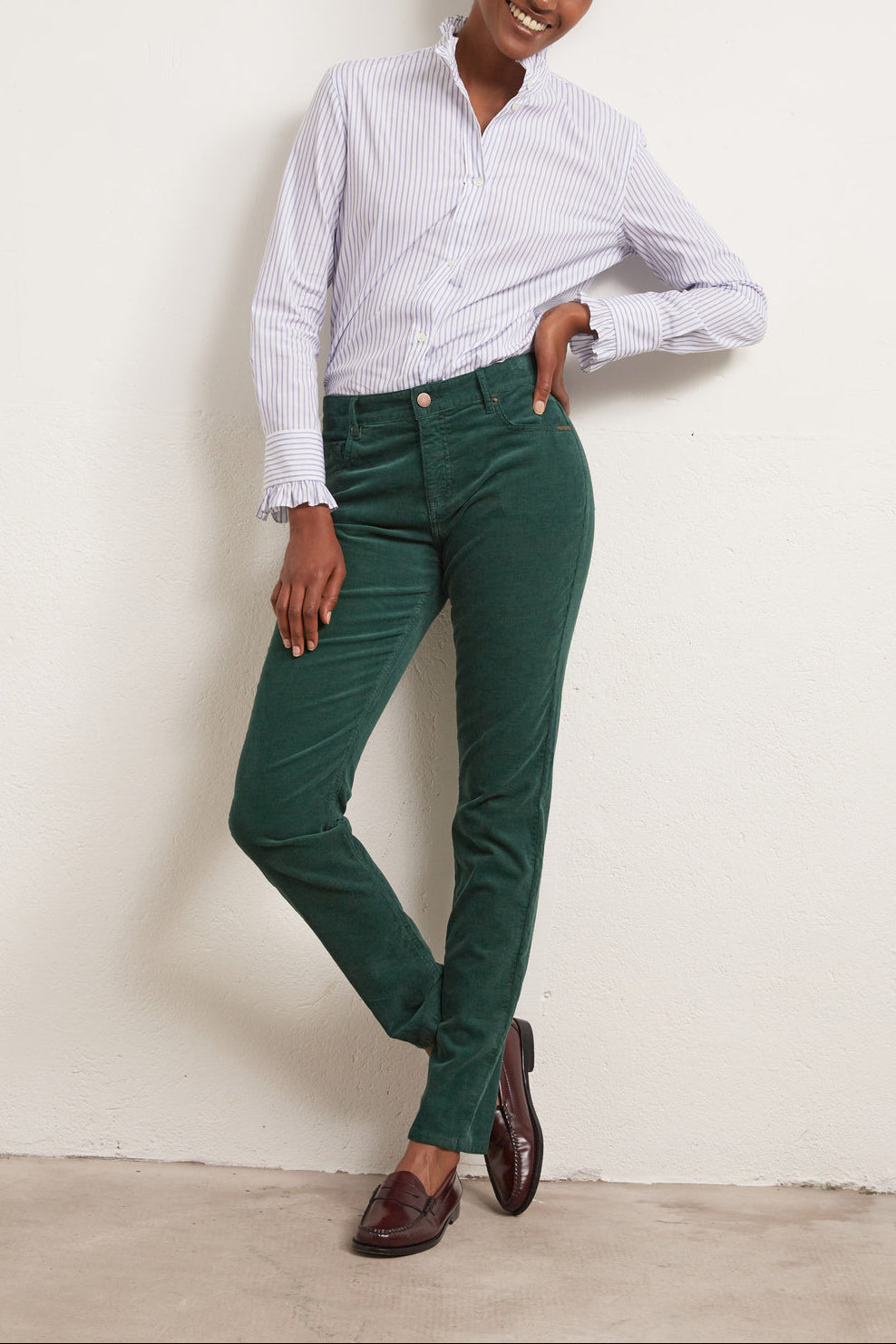 LETIZIA -Pantalon droit en velours côtelé Faume - seconde main