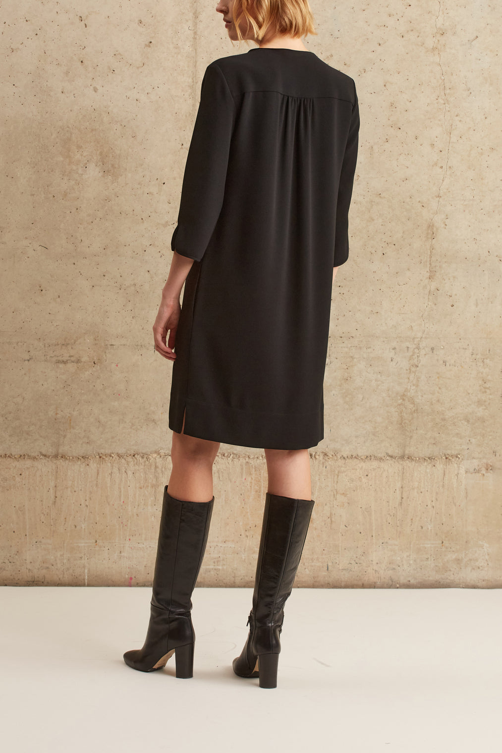 Robe en crêpe à encolure zippée - JAUFFRE Faume - seconde main