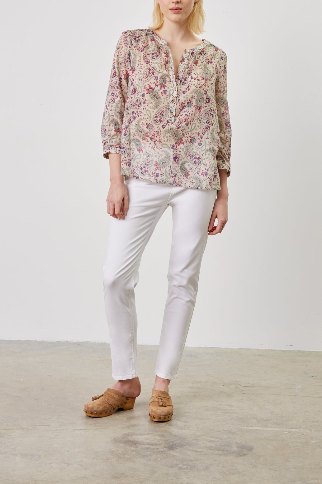 Blouse en voile de coton Bandana -CLAUDE Faume - seconde main