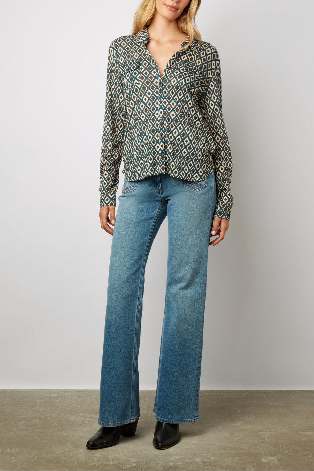 Chemise en coton imprimé Losanges - ABIGAEL Faume - seconde main