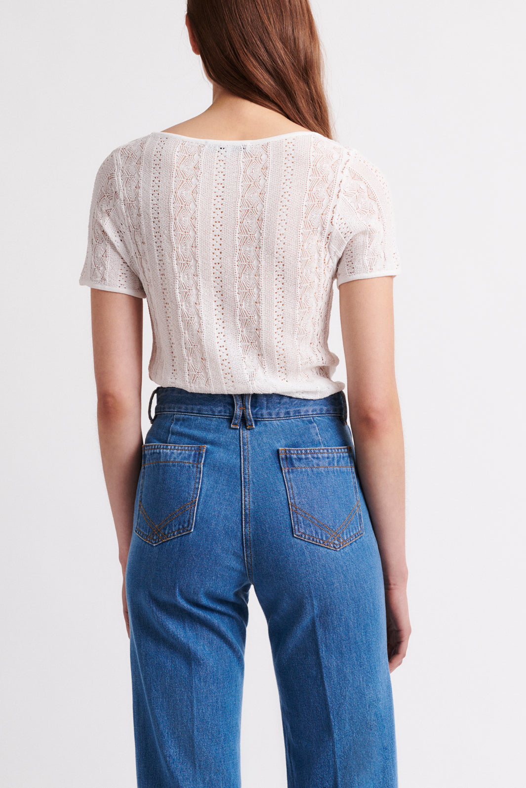 ENDA - Top en maille fine ajourée Faume - seconde main