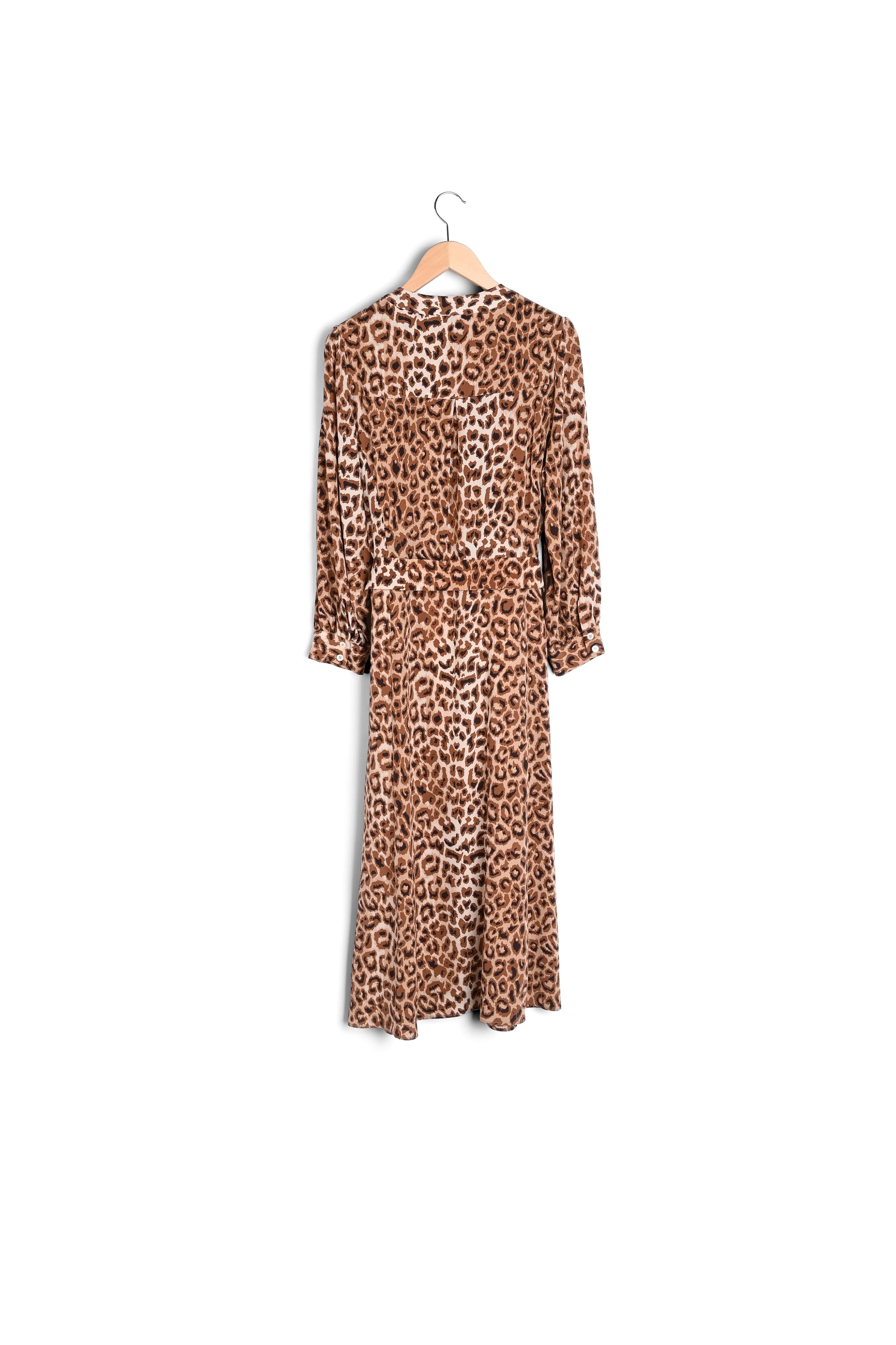 DARIELLE - Robe léopard en soie Faume - seconde main