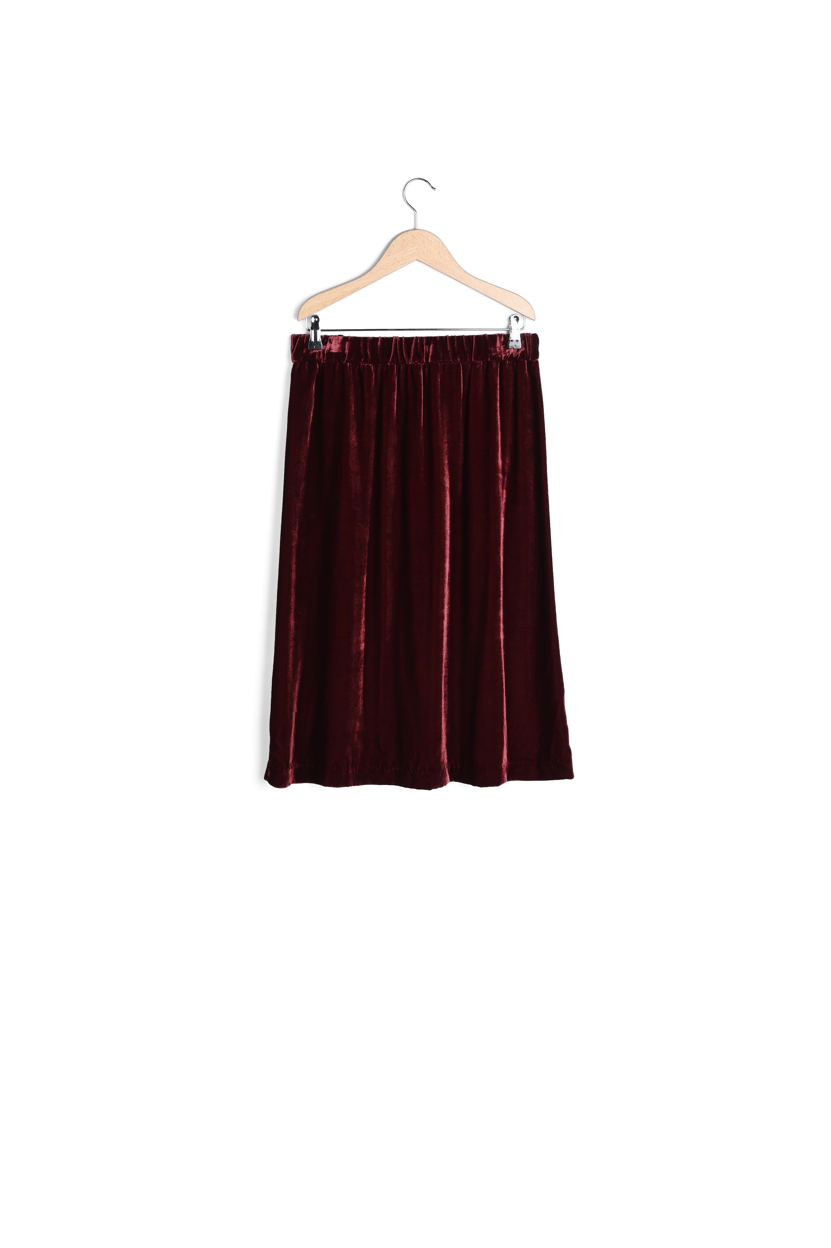 TALLY - Jupe midi velours Faume - seconde main