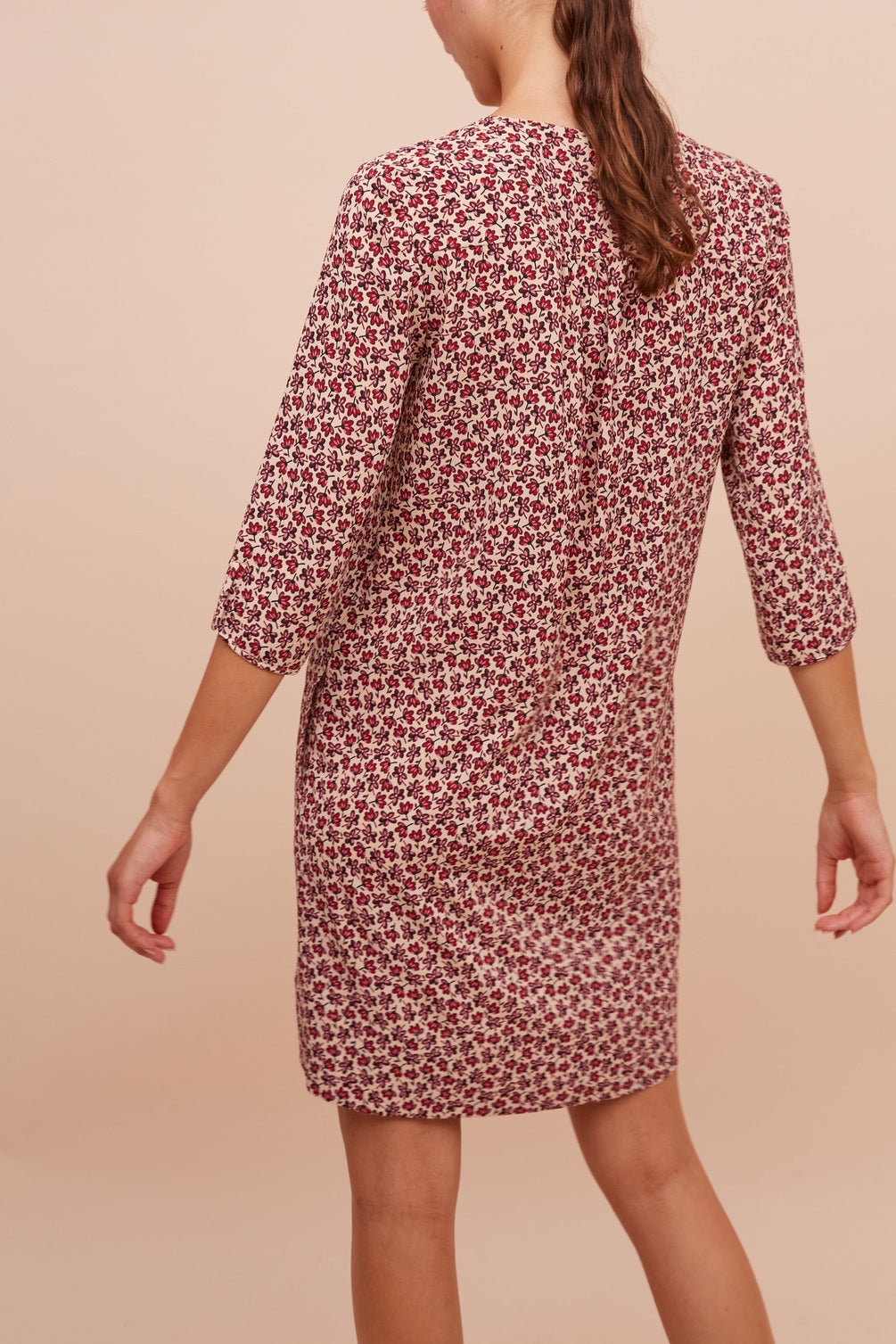 Robe fleurie avec encolure zippée - JAHLYA Faume - seconde main