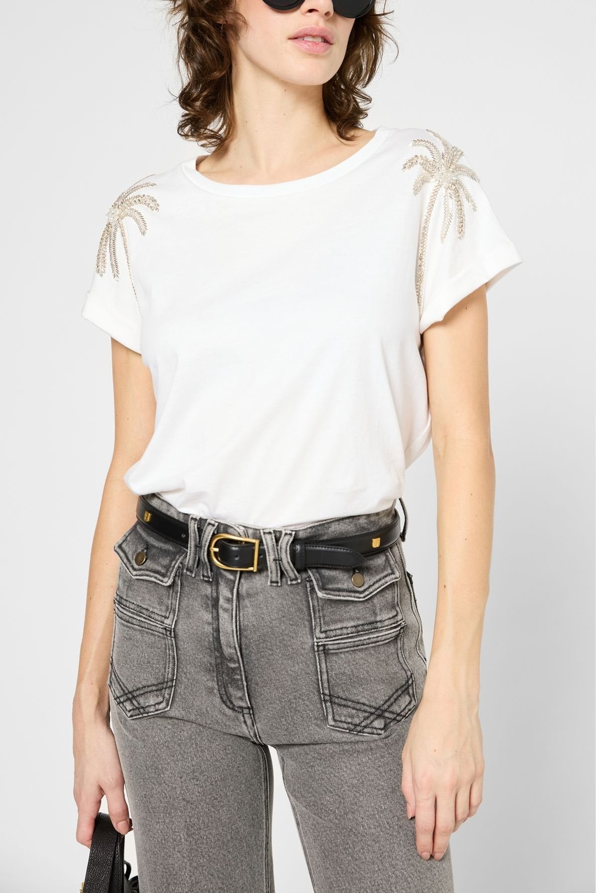 T-shirt à palmiers en strass - GISELE Faume - seconde main