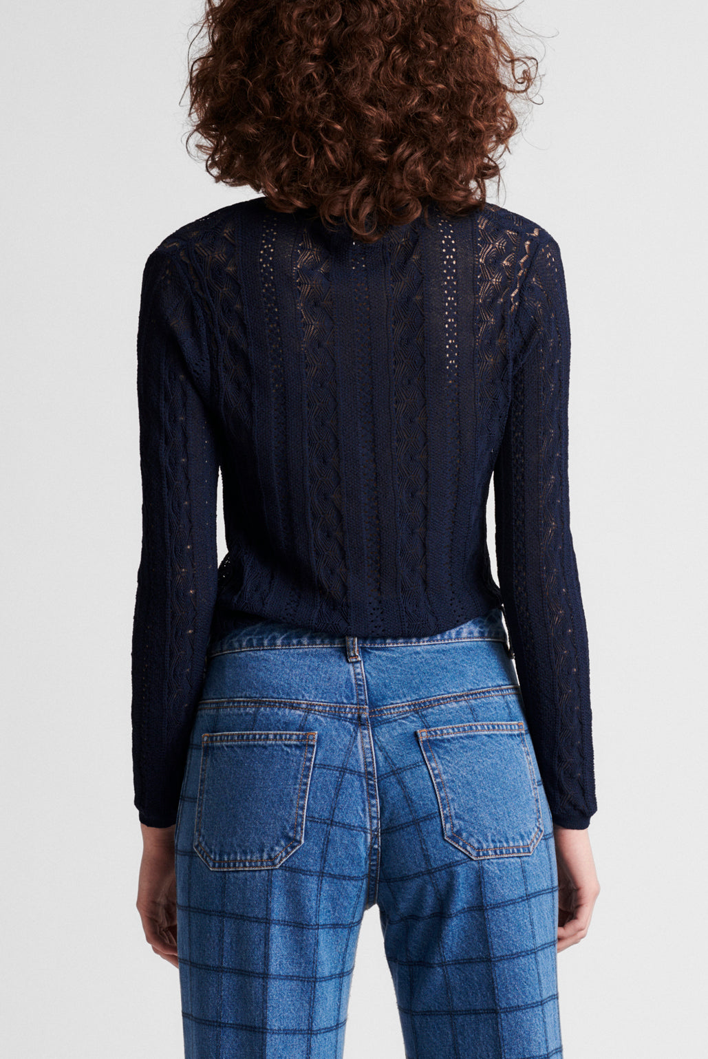 ERMELLINA - Pull fin avec ajours Faume - seconde main