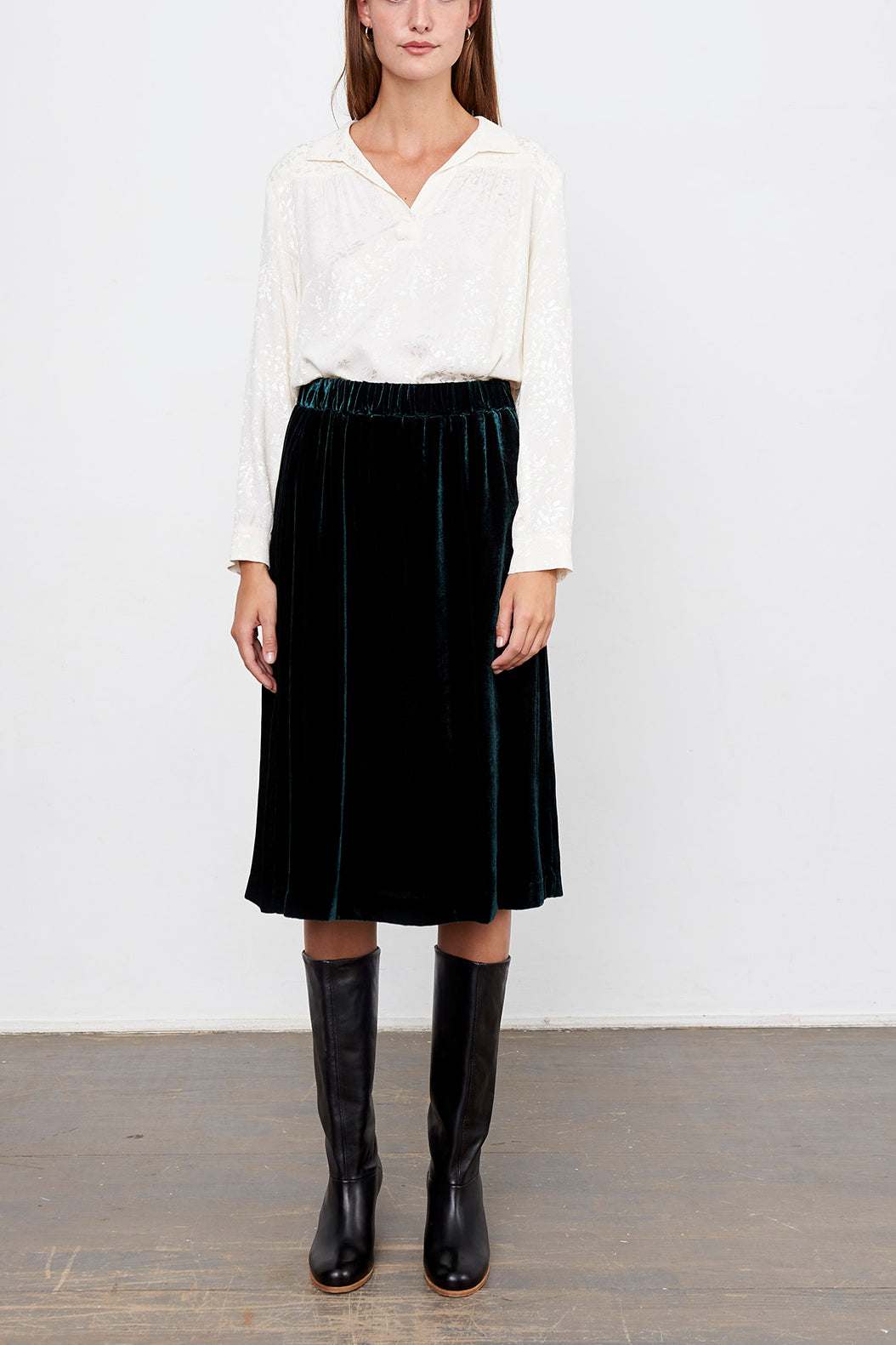TALLY - Jupe midi velours Faume - seconde main