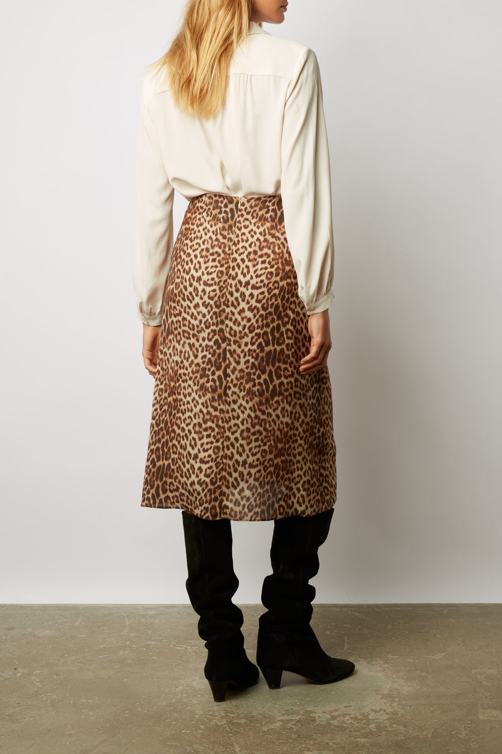 Jupe mi-longue imprimé léopard - BETHY Faume - seconde main