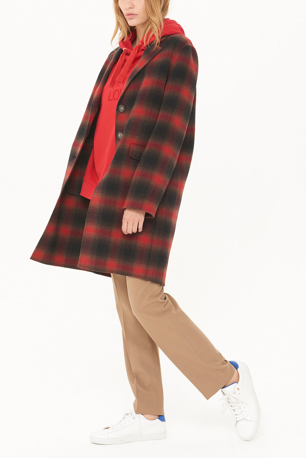 PENELOPE - Manteau laine mélangée à carreaux Faume - seconde main