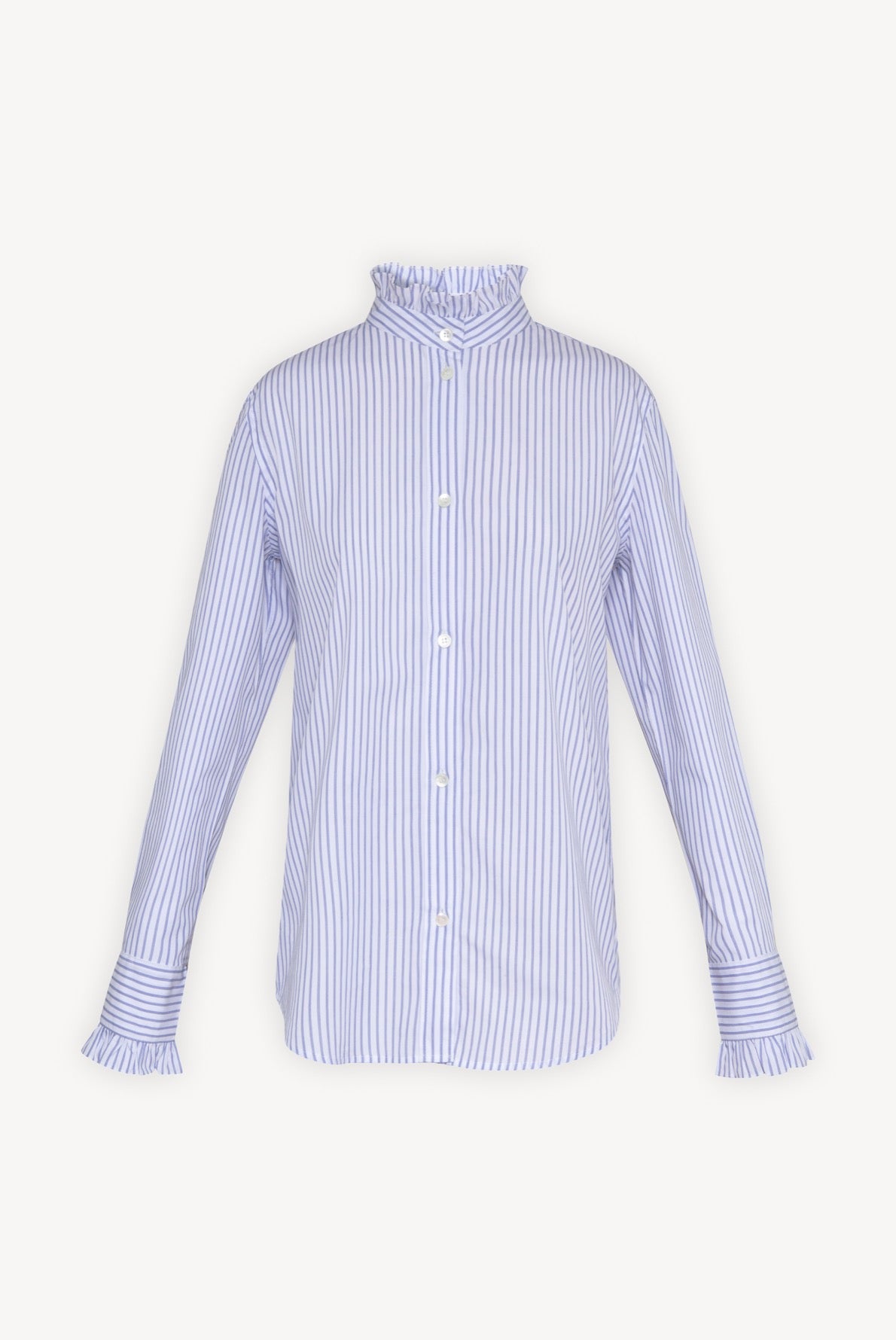 Chemise en coton rayé avec volants - AMBRA Faume - seconde main