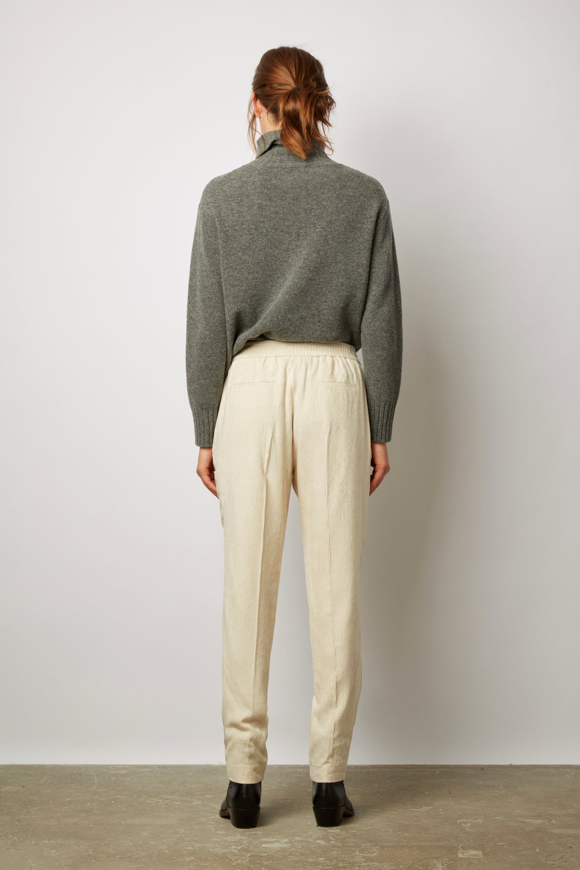 Pantalon fluide en velours côtelé - ELINDA Faume - seconde main