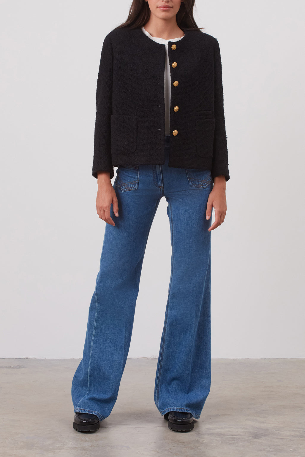 Veste en tweed à boutons dorés - NALY Faume - seconde main