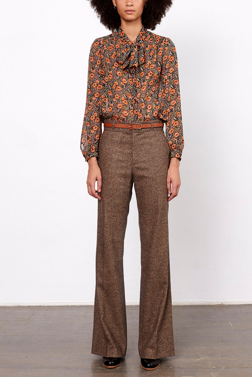 LAETITIA - Pantalon large en laine Faume - seconde main
