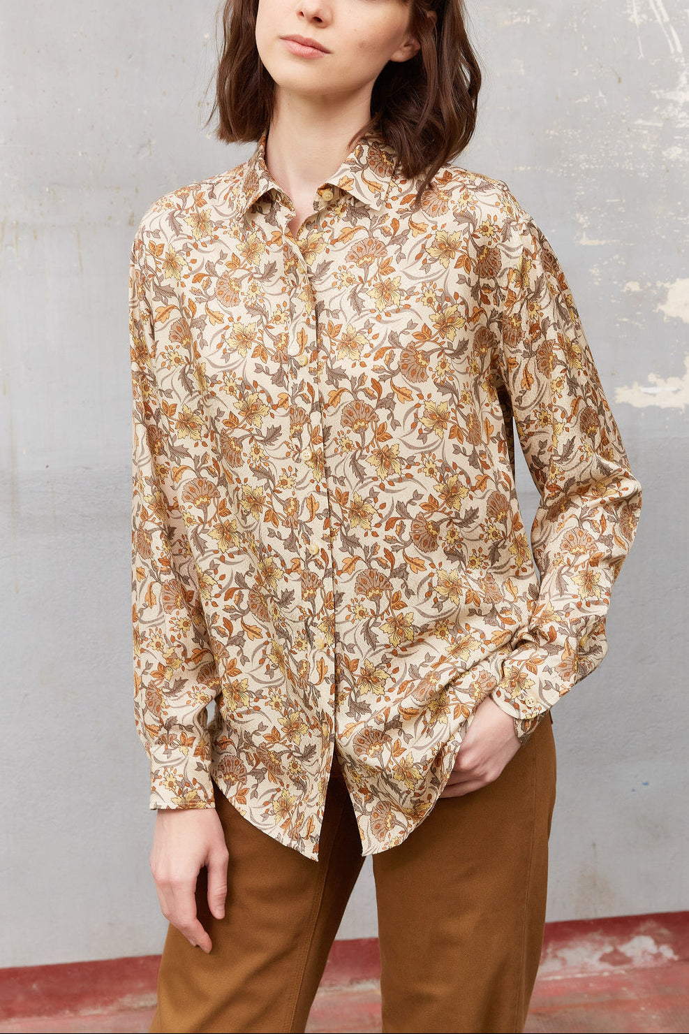 Chemise avec imprimé floral - CLYDE Faume - seconde main