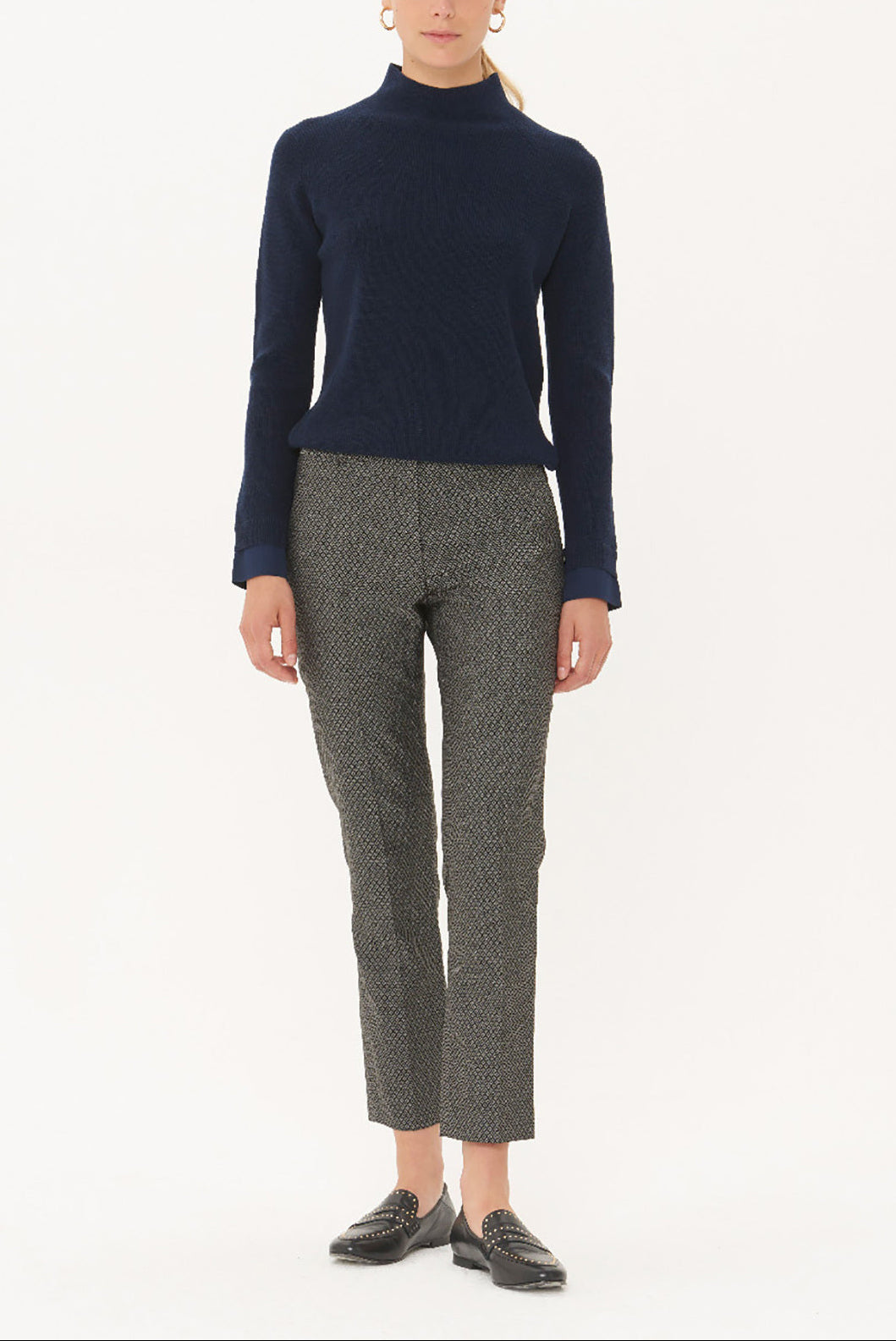 LIAM - Pantalon 7/8 en jacquard Faume - seconde main