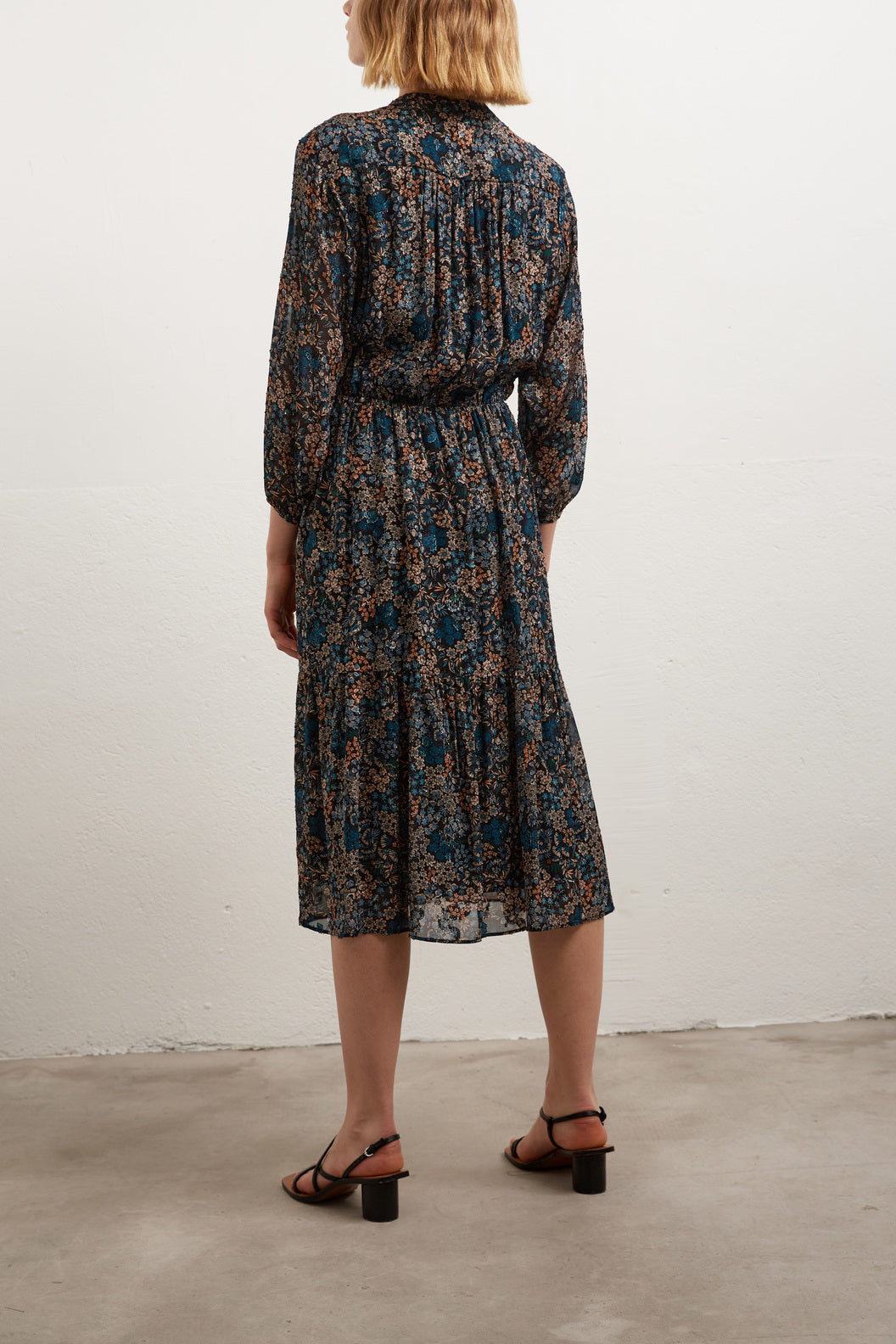 Robe longue imprimée avec Lurex Faume - seconde main