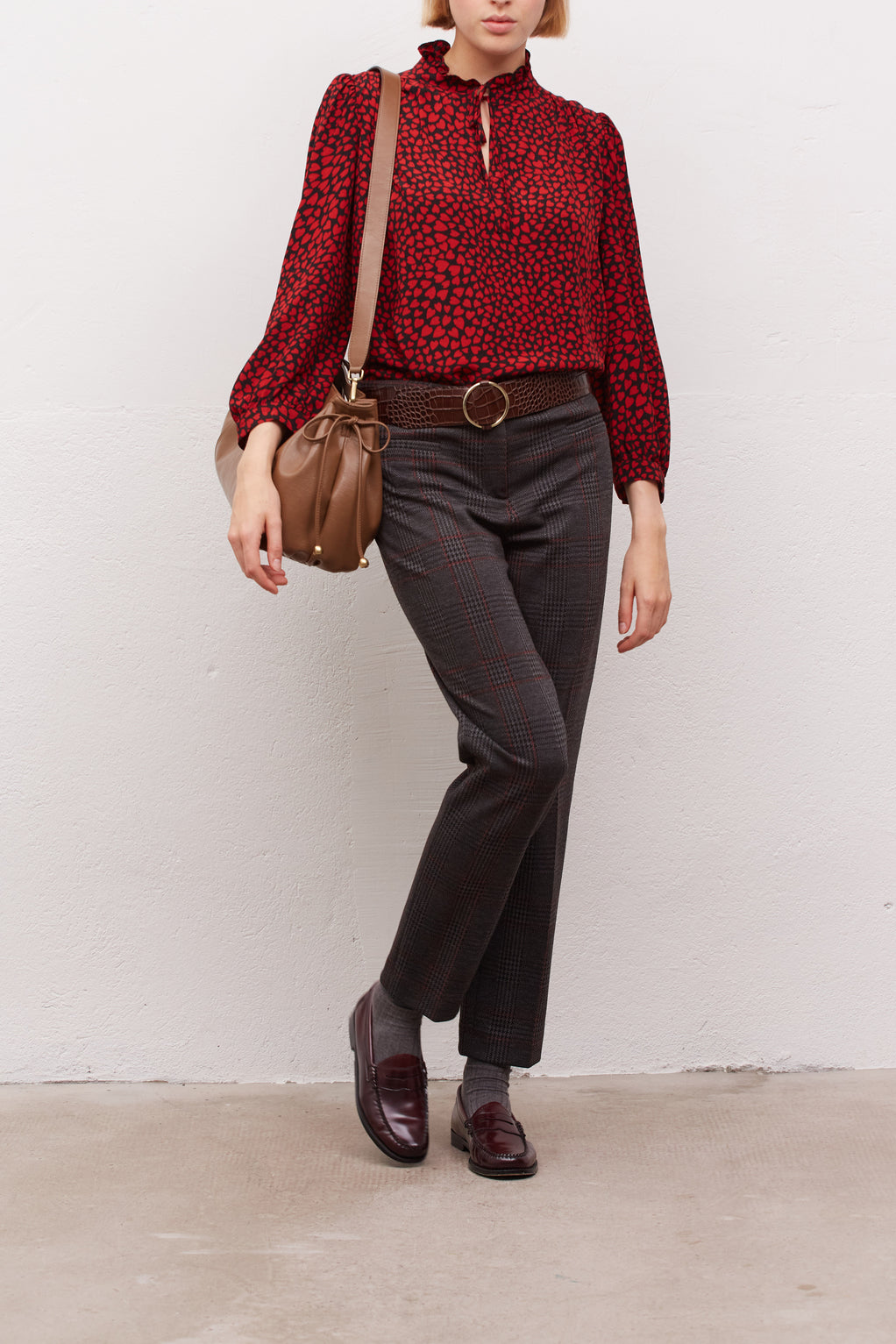 Pantalon droit Stretch à carreaux - ELIOTT Faume - seconde main