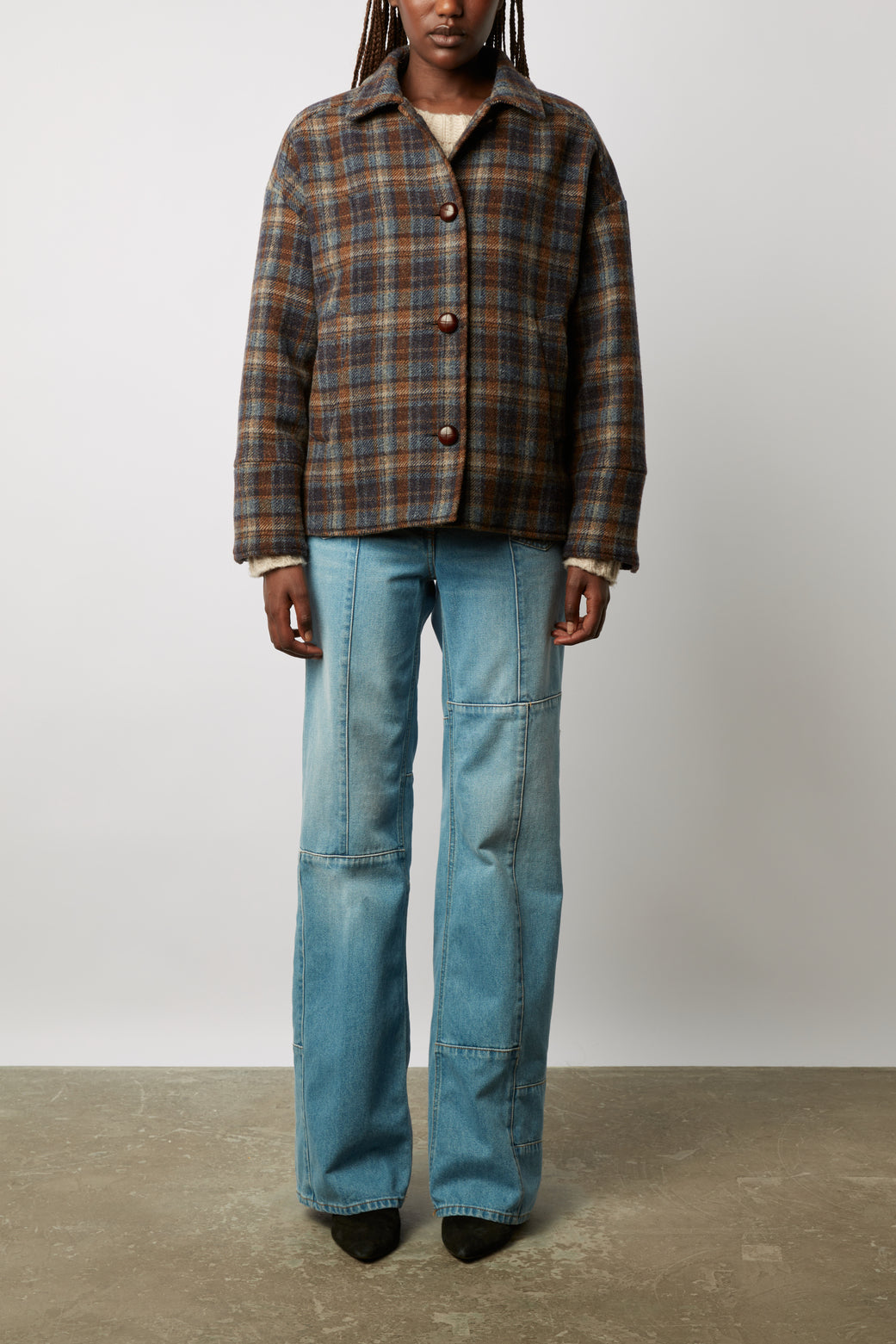 Veste à carreaux en laine - NAWELLE Faume - seconde main