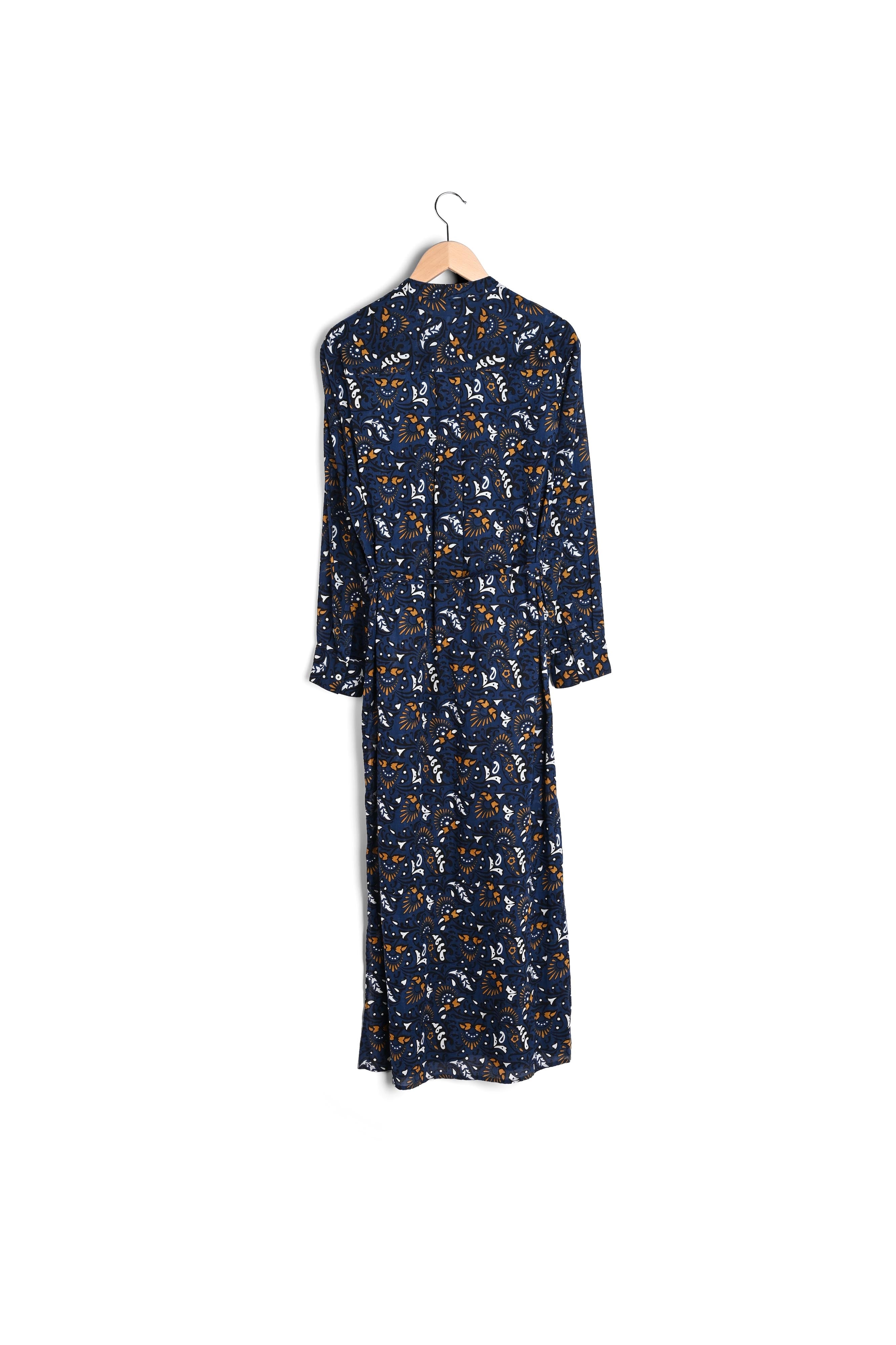 SELIA - Robe-chemise longue façon tunique en coton Faume - seconde main