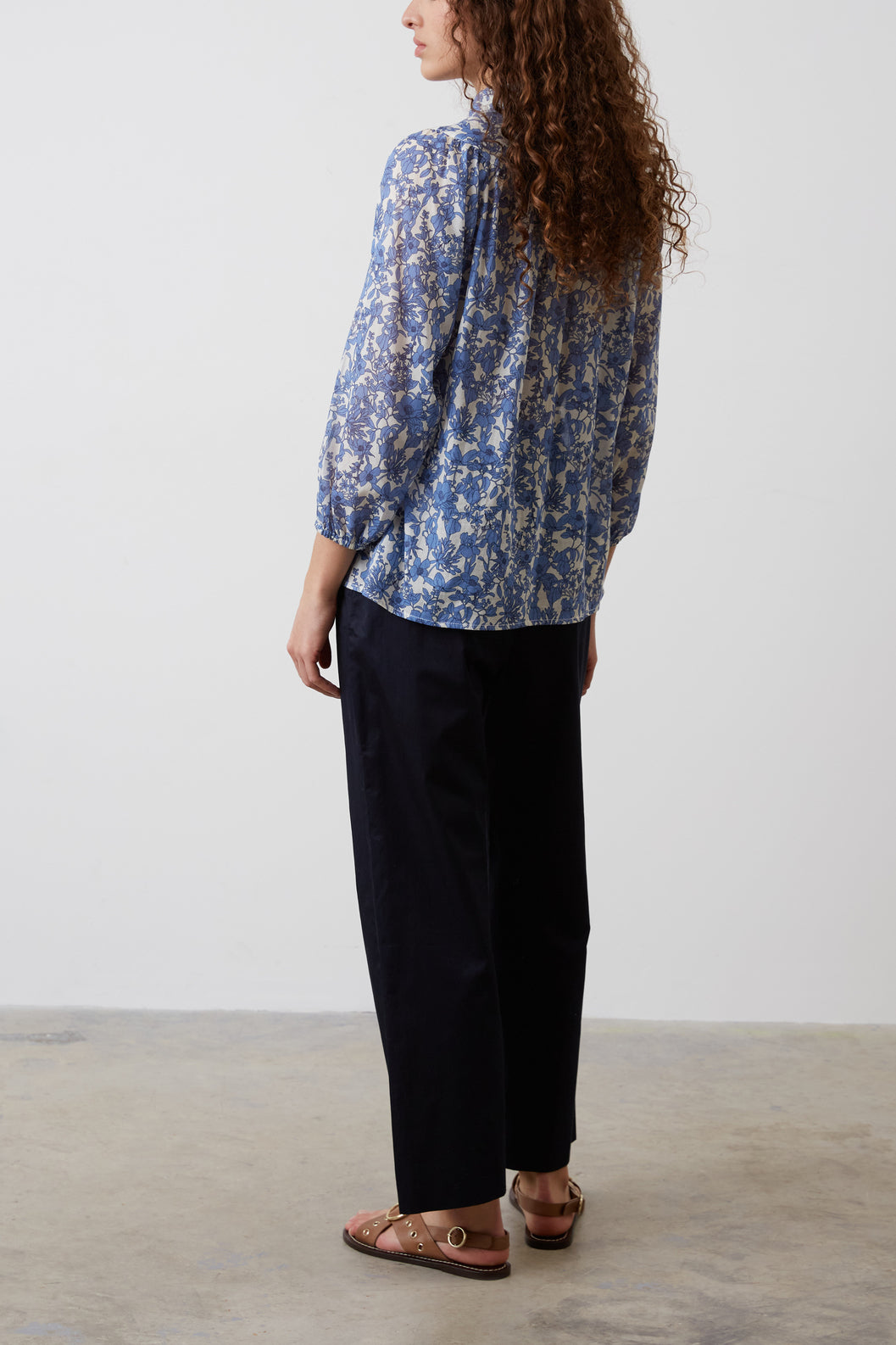 Chemise en voile de coton à fleurs - CLEMENCE Faume - seconde main