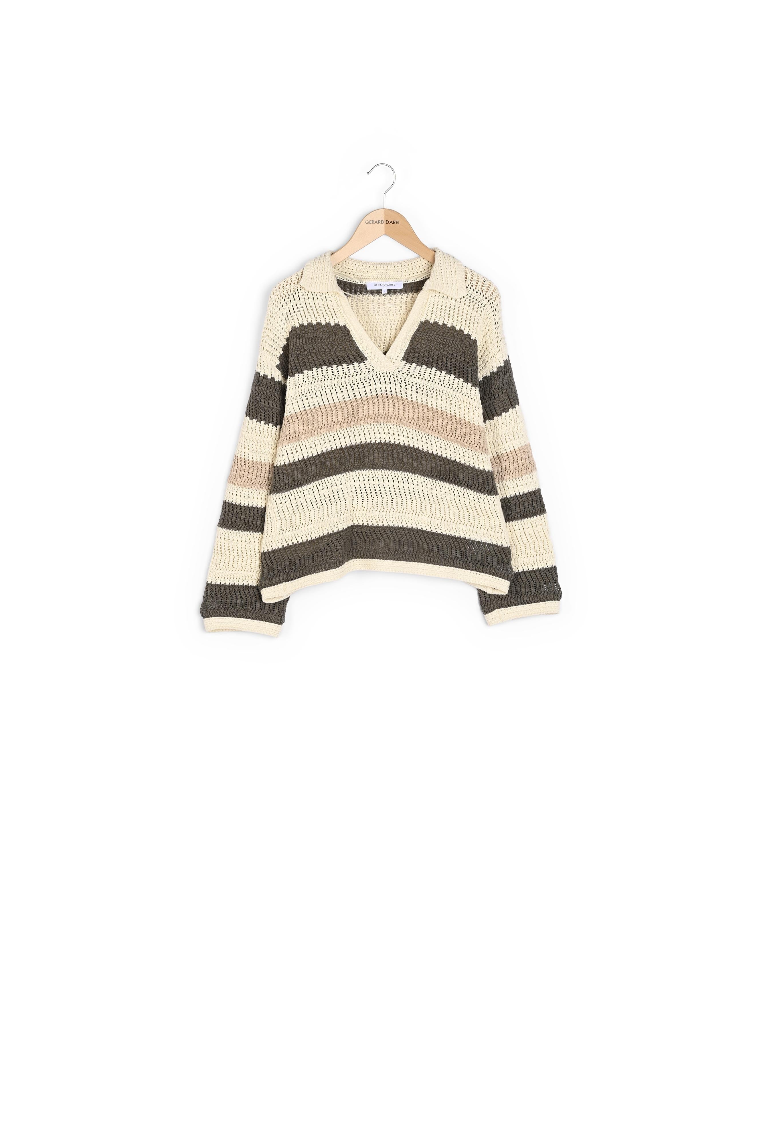 Polo en coton ajouré rayé - LEA Faume - seconde main