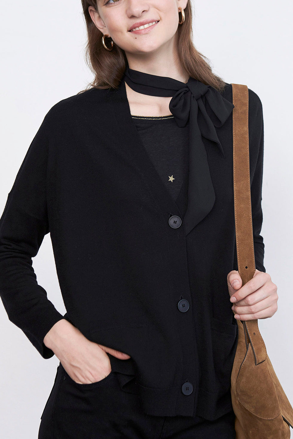 SIBYLLE - Cardigan oversize Laine Mérinos Faume - seconde main