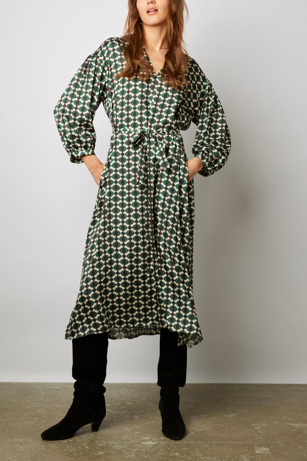 Robe longue à motifs géométriques - JULIAN Faume - seconde main