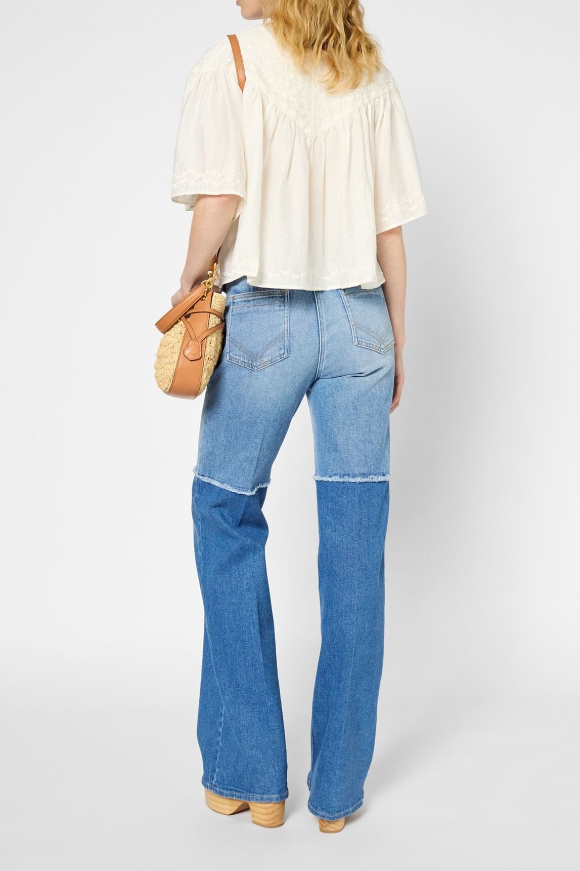 Chemise en coton et soie à broderies - UGUETTE Faume - seconde main