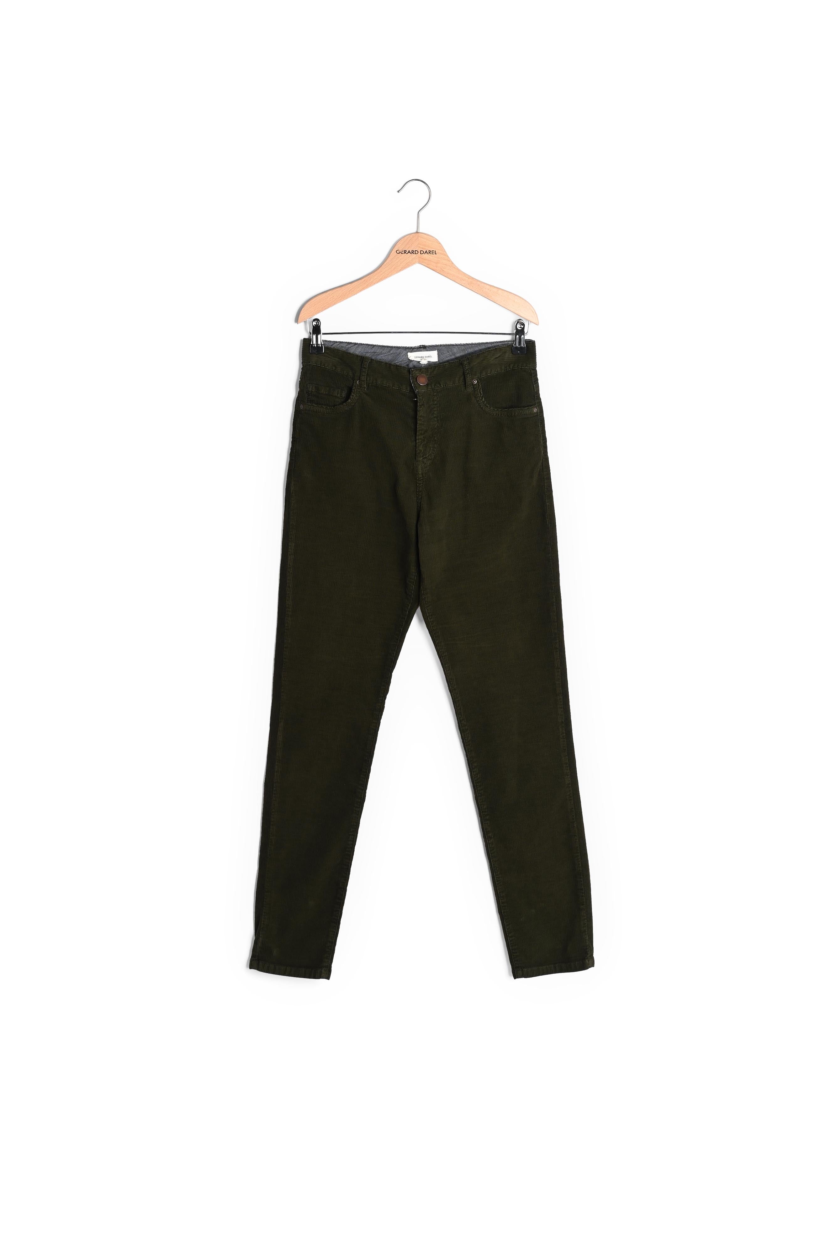 Pantalon droit en velours côtelé - EMMILY Faume - seconde main