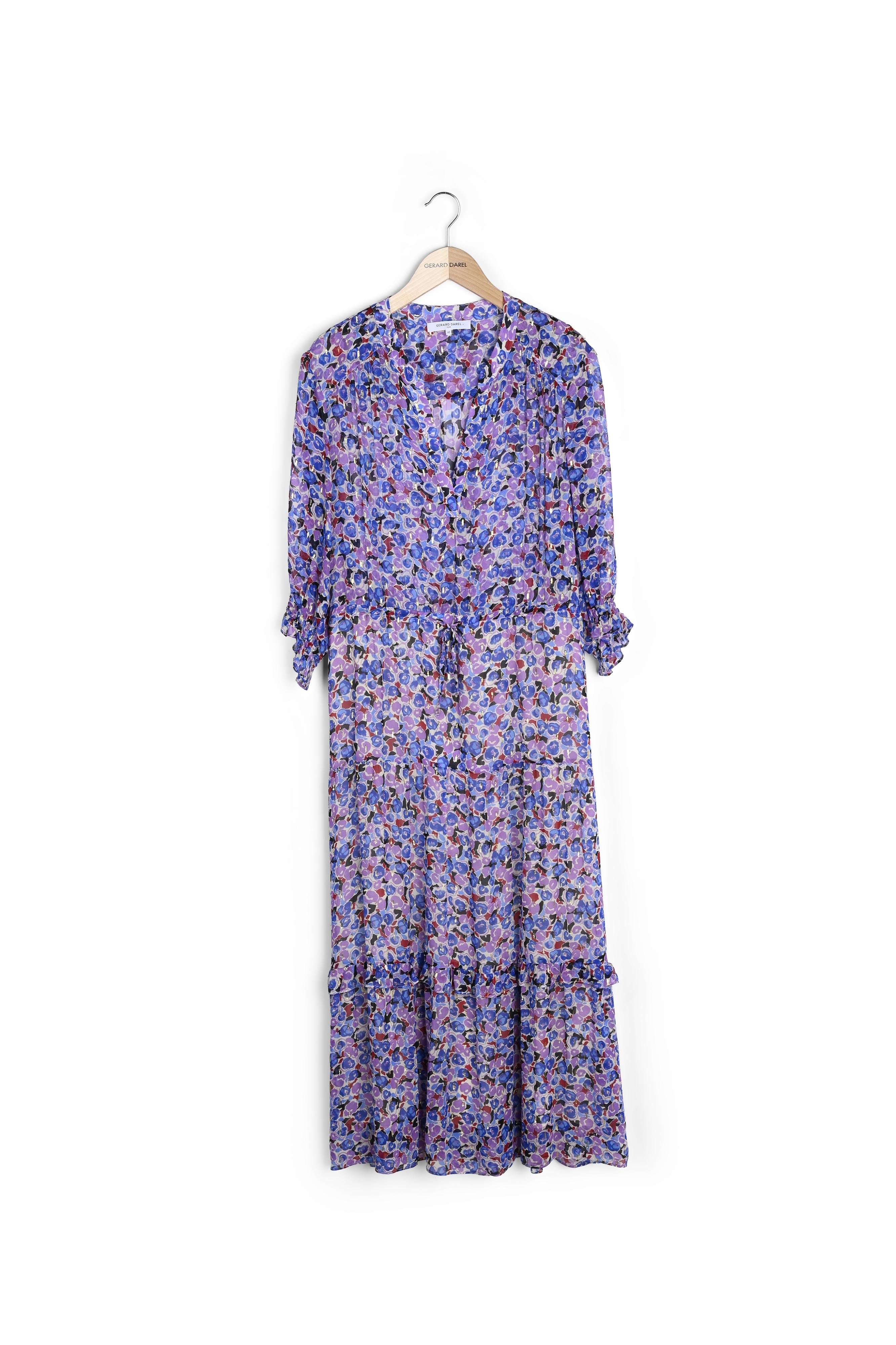 Robe longue en imprimé fleurs abstraites et lurex Faume - seconde main