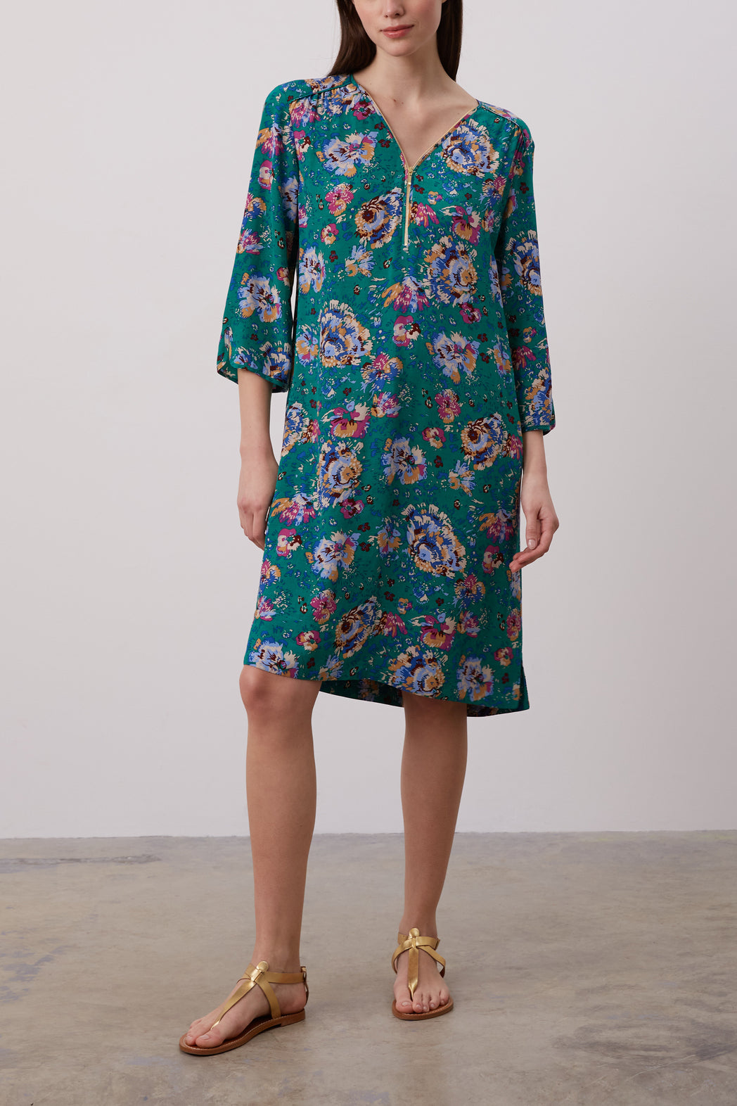 Robe courte à fleurs colorées - JUCE Faume - seconde main