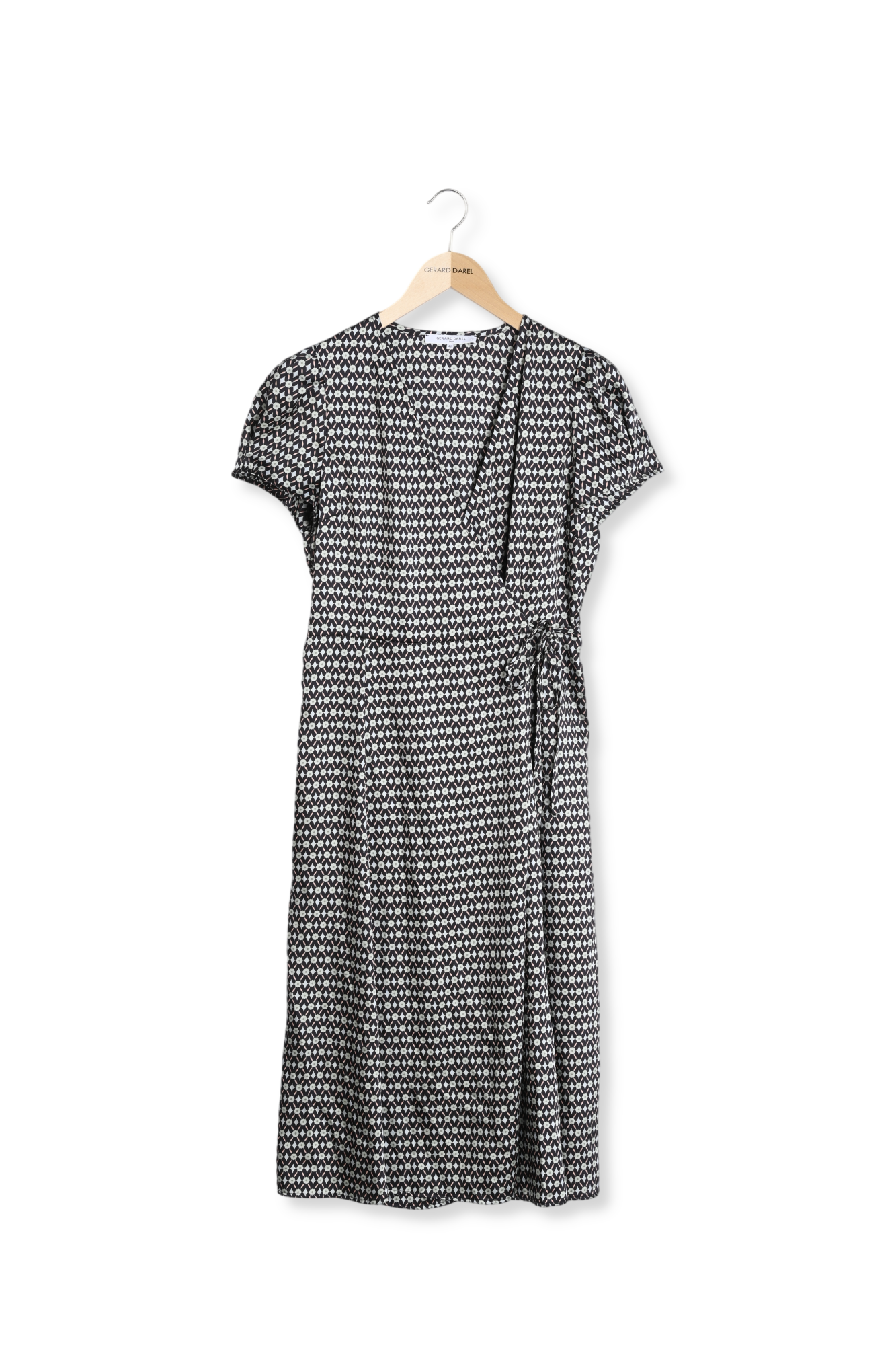 Robe midi portefeuille imprimée - SELENA Faume - seconde main