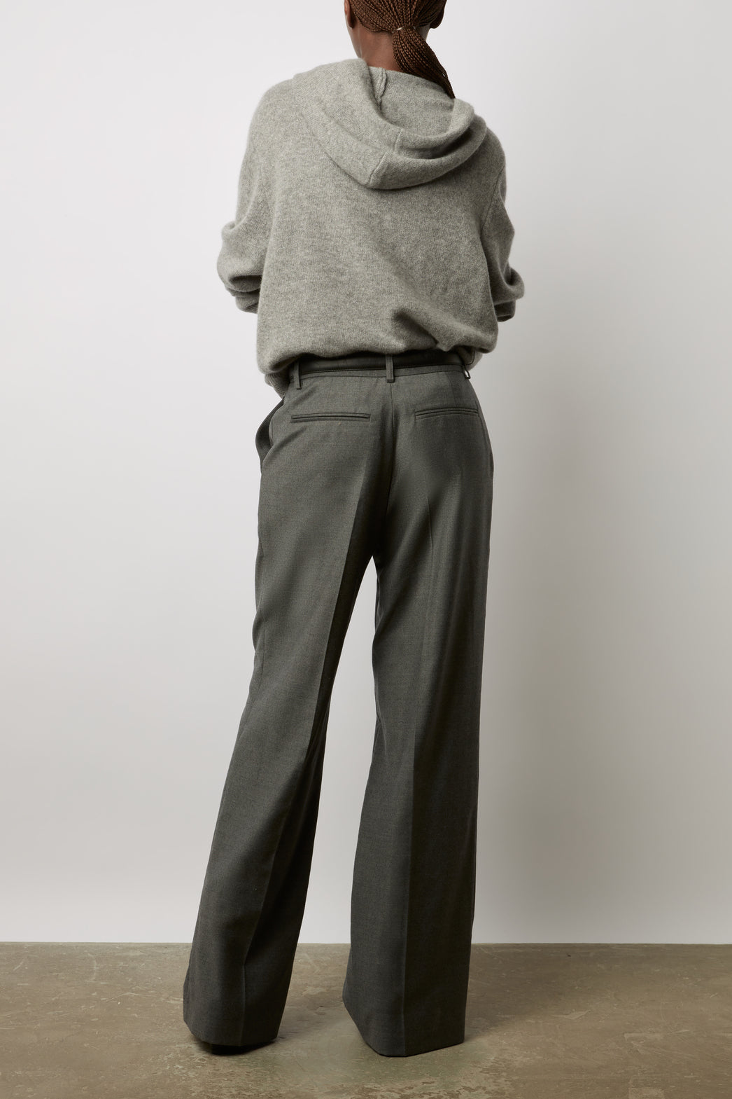 Pantalon large en flanelle unie - DALI Faume - seconde main