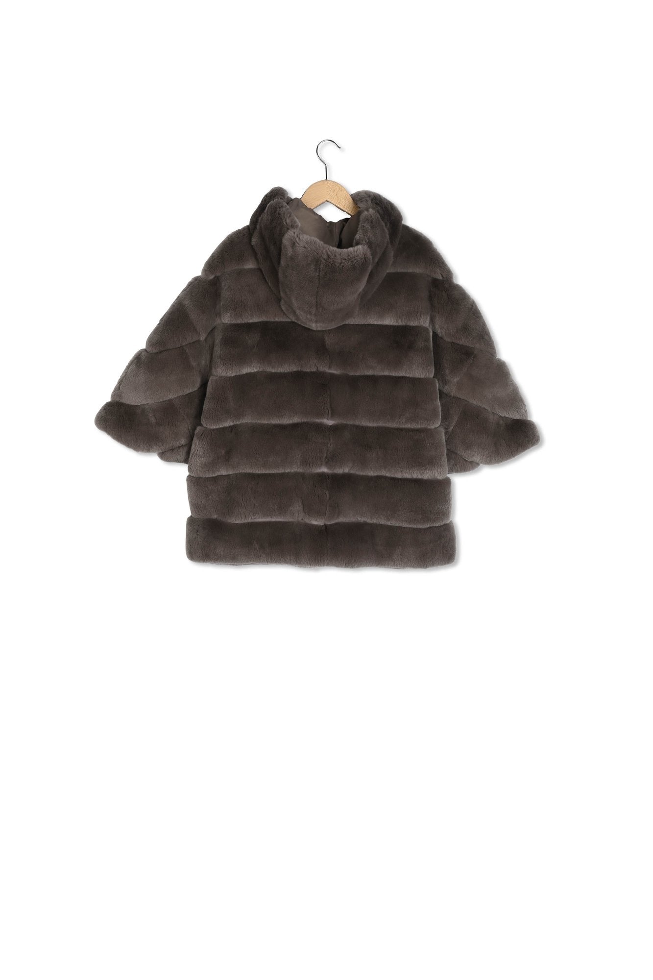 AGNES - Veste à capuche en lapin Faume - seconde main