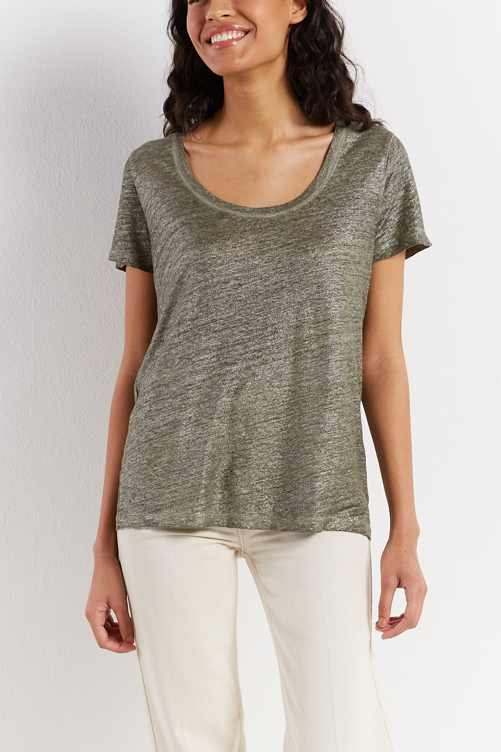 Tee-shirt en lin métallisé - ADILIA Faume - seconde main