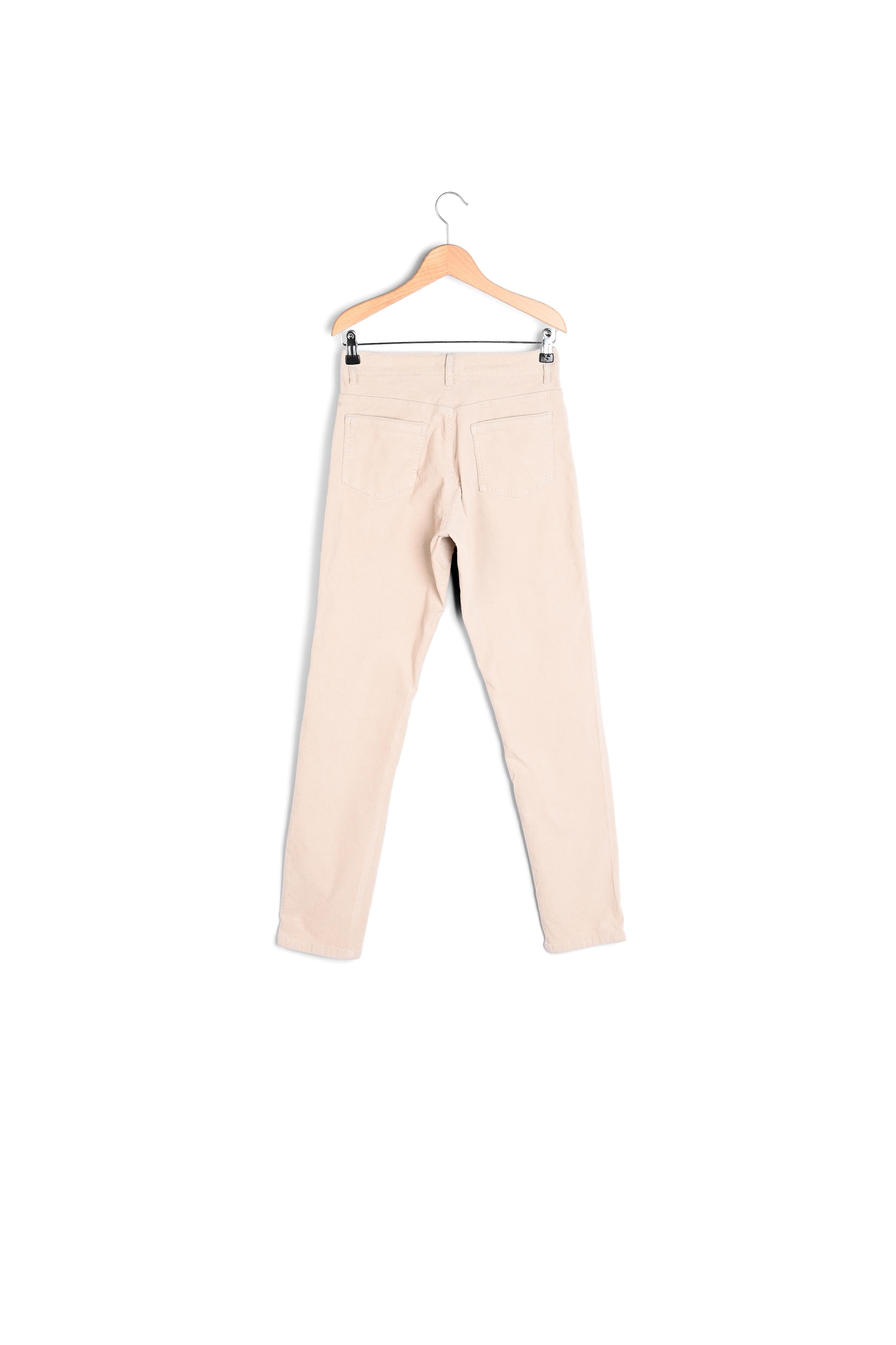 Pantalon droit en velours côtelé - EMMILY Faume - seconde main