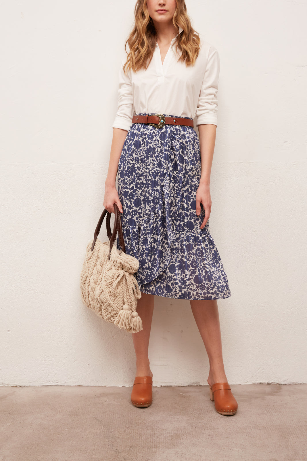 LISEA - Jupe midi volantée avec lurex Faume - seconde main