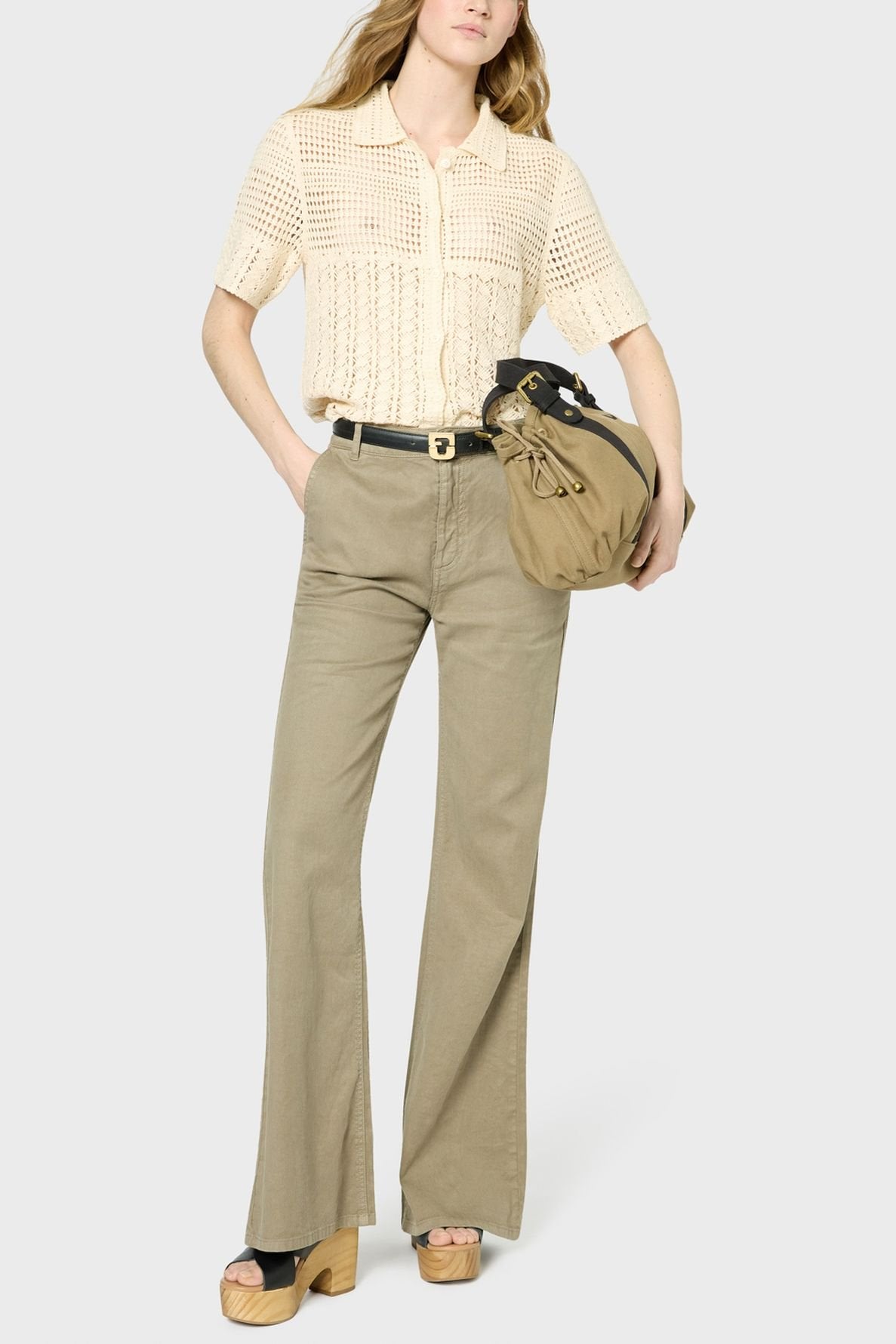 Pantalon large en lin et coton - LOREEN Faume - seconde main