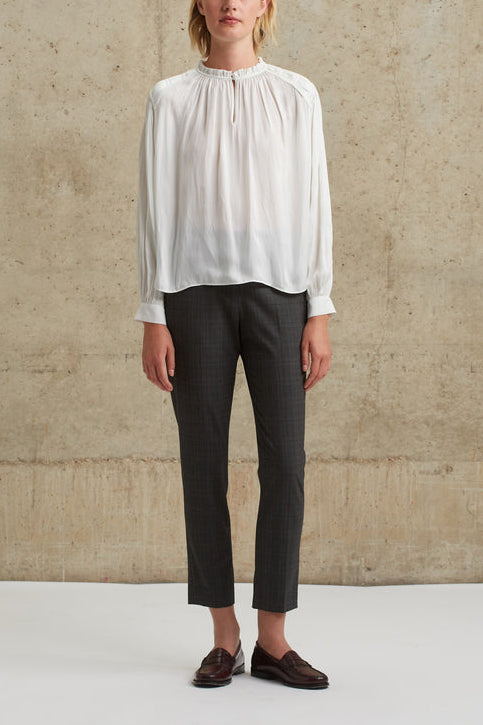 Blouse satinée avec détails plissés - CAROLINE Faume - seconde main