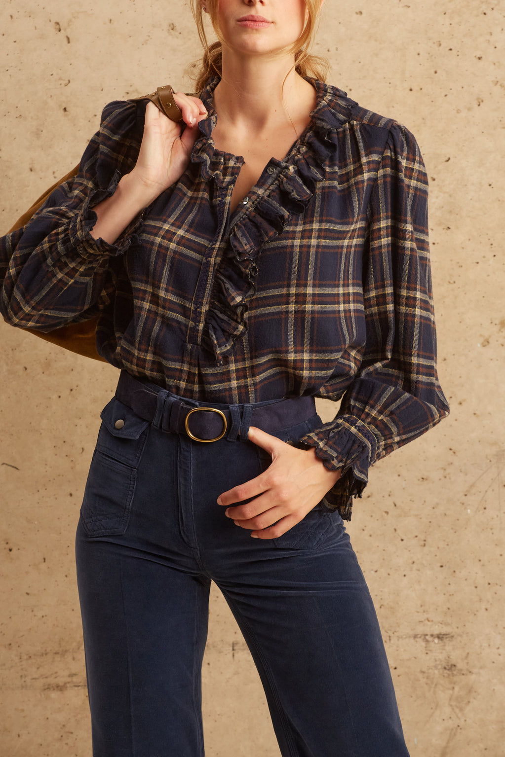 Chemise à carreaux à volants - CLAIRE Faume - seconde main