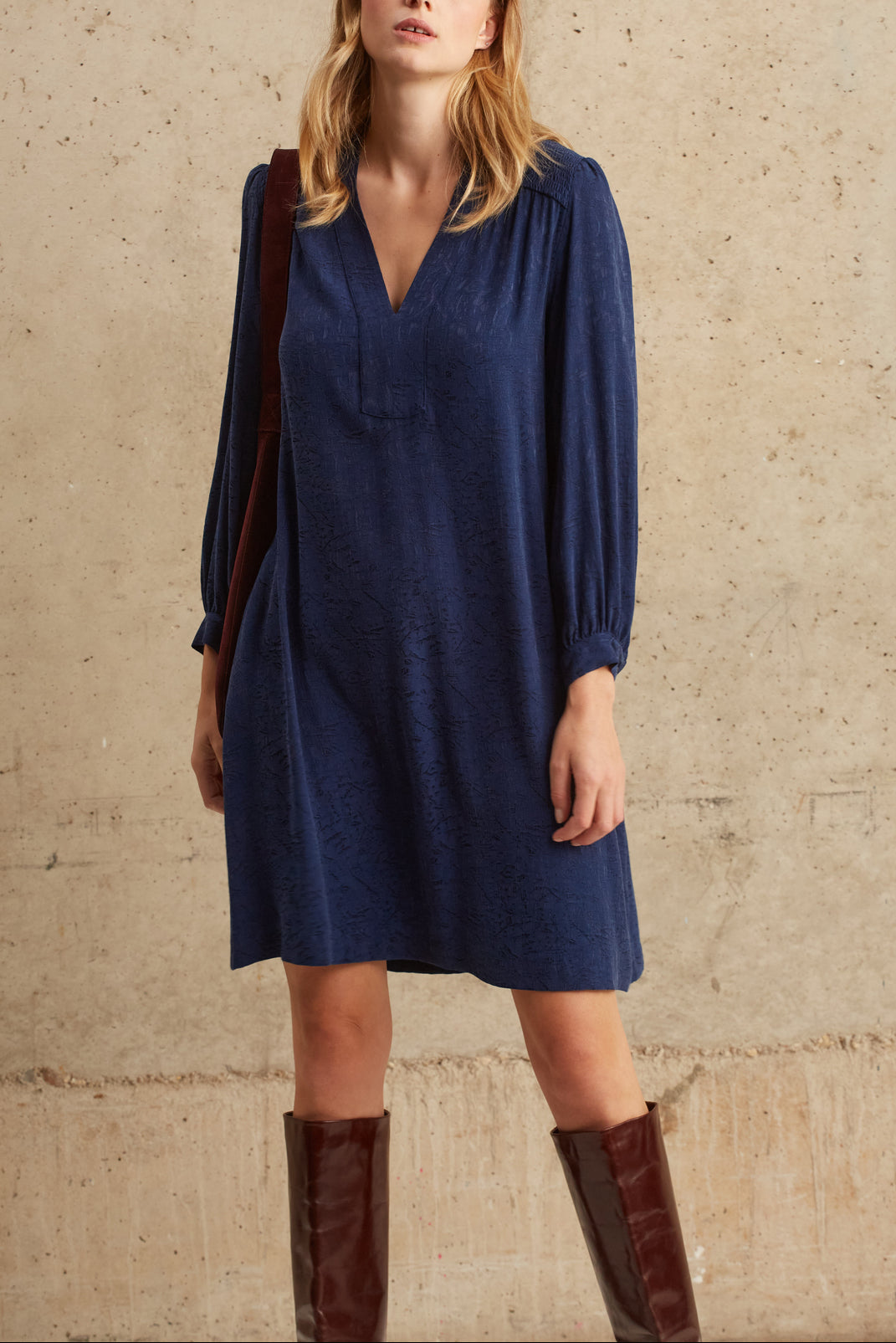 Robe trapèze à smocks - JAIMIE Faume - seconde main