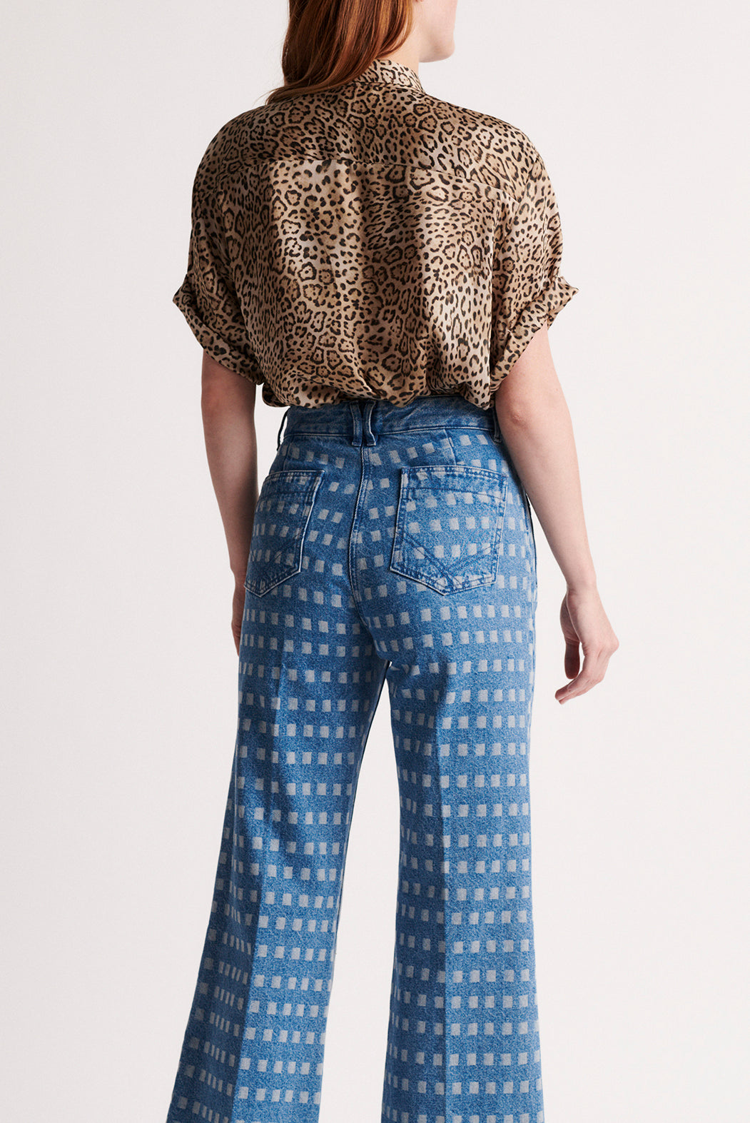 NALINI - Chemise à manches courtes en twill léopard Faume - seconde main