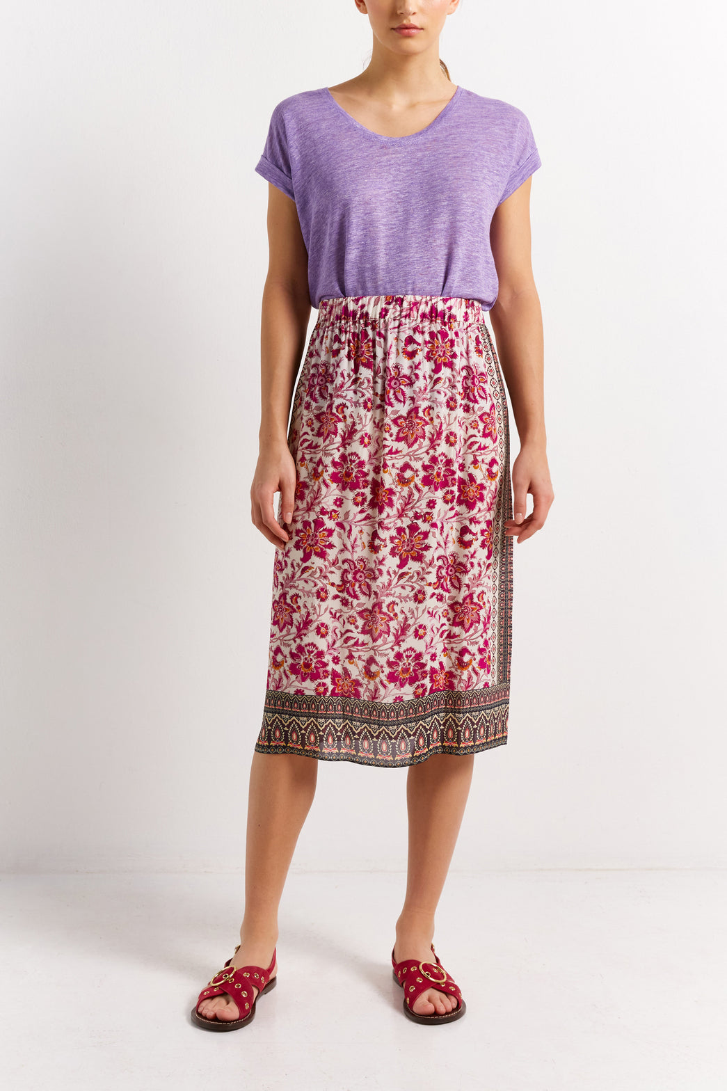 Jupe élastiquée motif foulard - BETSY Faume - seconde main