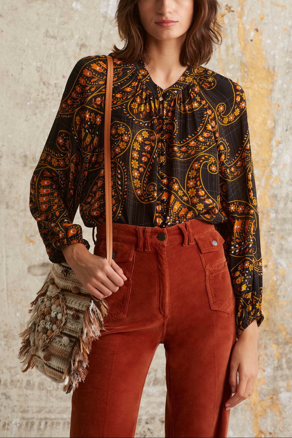 Chemise imprimé 1970s - CLOANE Faume - seconde main