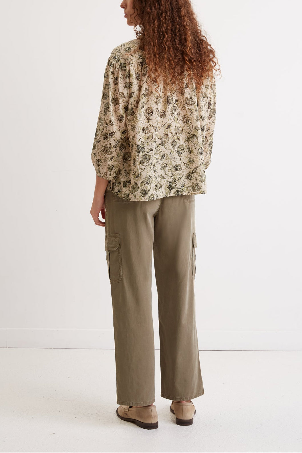 Blouse en voile de coton bicolore - CAPUCINE Faume - seconde main