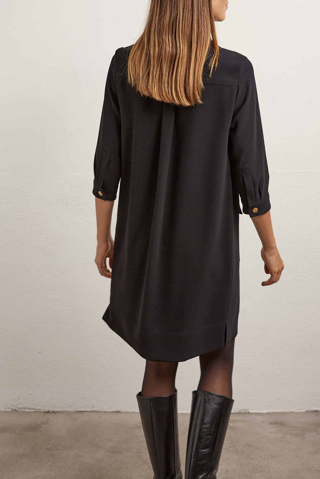 SOLANGE - Robe-chemise en crêpe Faume - seconde main