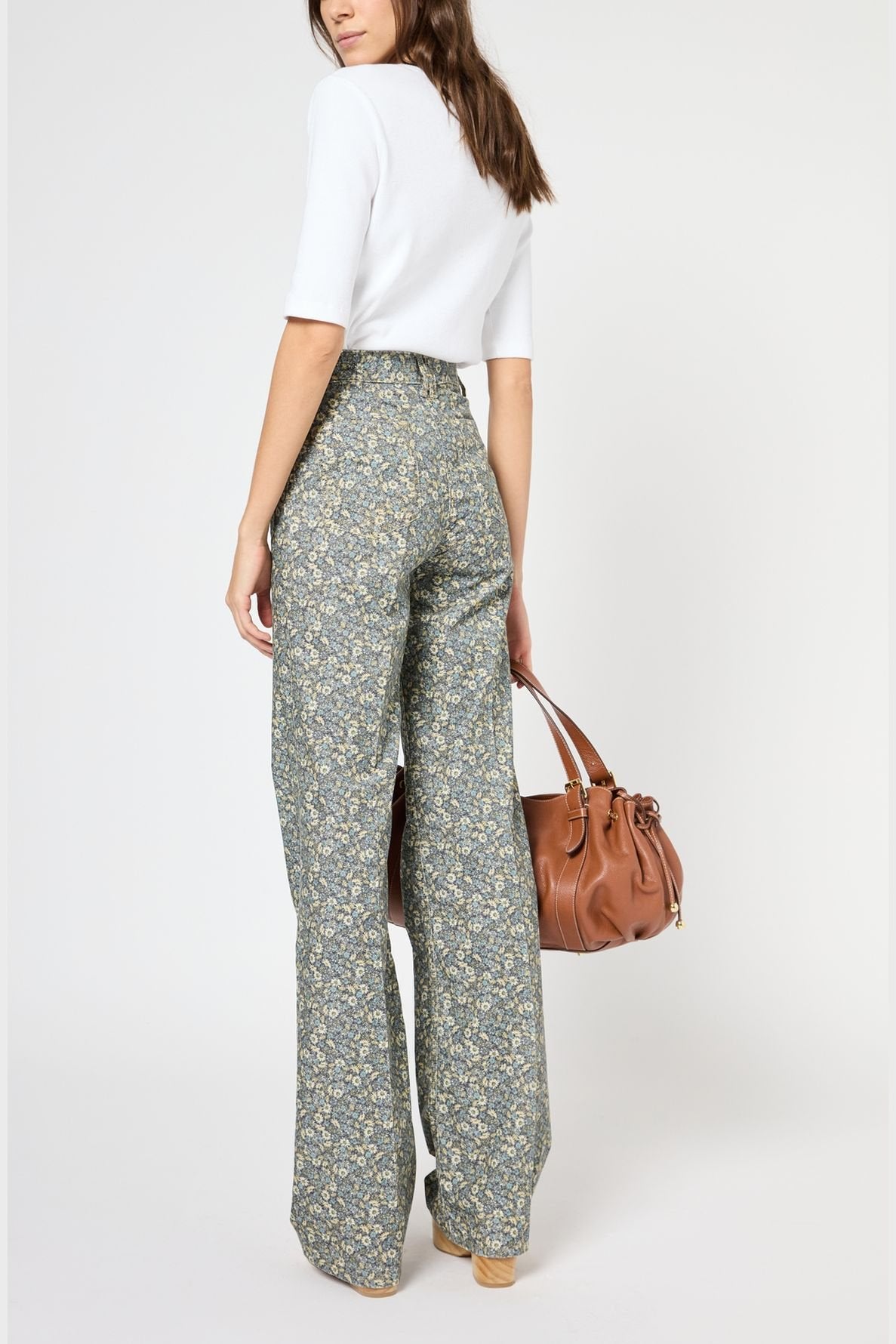 Jean flare en velours à fleurs LIANNA Faume - seconde main
